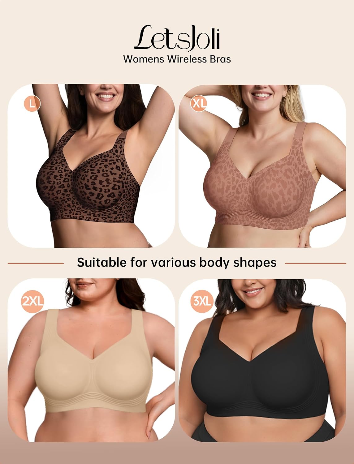 LetsJoli Plus Size Wirefree Push-Up Bra — image 6
