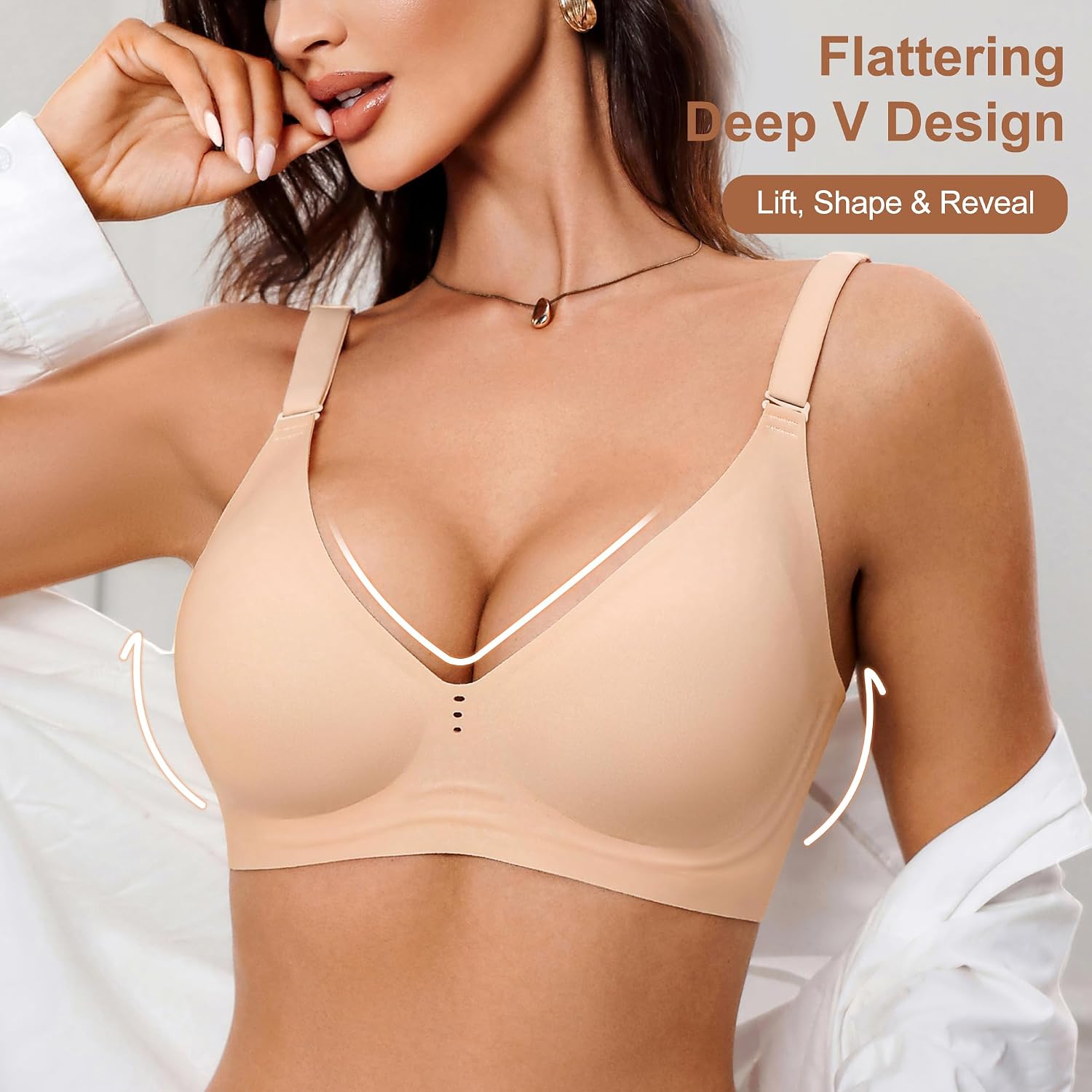 ULTREAGLE Women's Wireless Seamless Jelly Push Up Bra — image 2