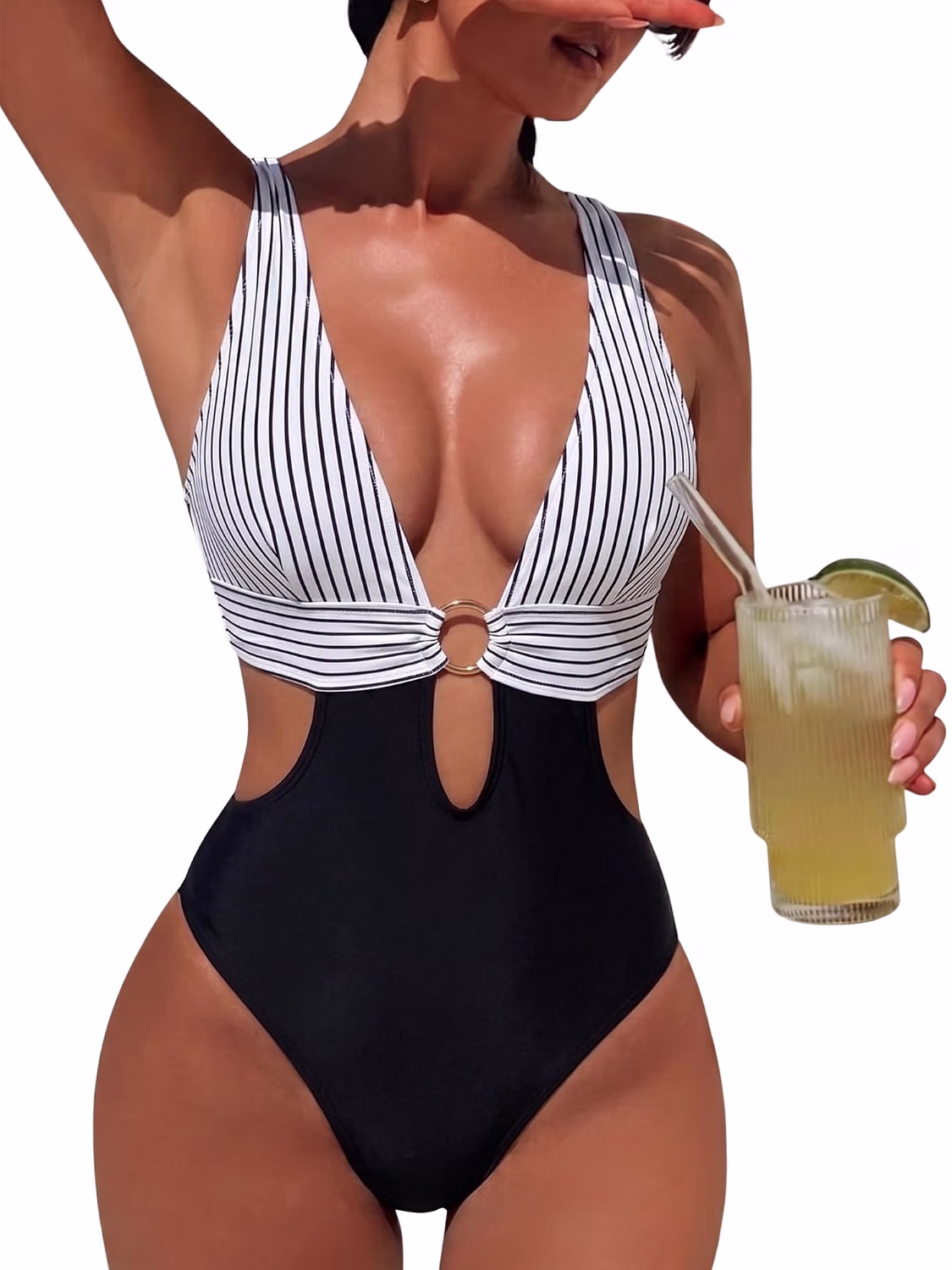 QGIUG Women's High Cut Cheeky One Piece Swimsuit — image 7