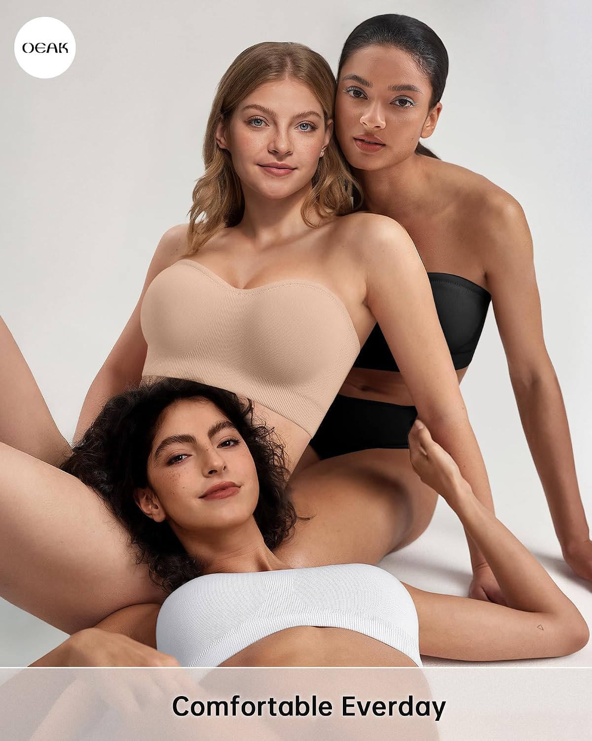 OEAK Plus Size Seamless Strapless Push-Up Bra — image 7