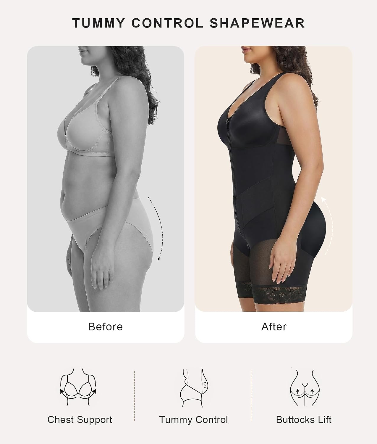 SHAPERX V-Shaped Fajas Colombianas Tummy Control Body Shaper — image 5