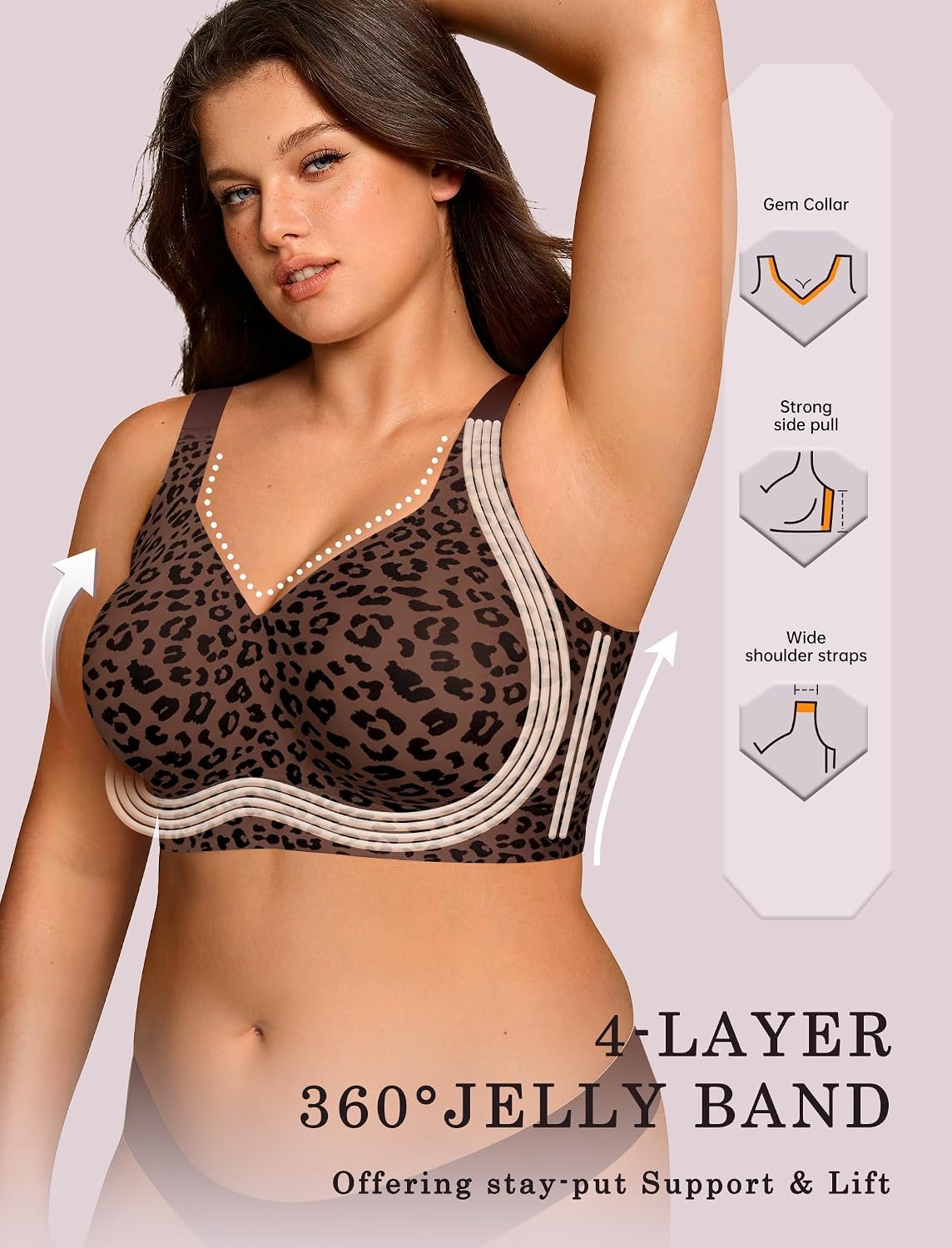 OEAK Wireless Gel Push-Up Bra Plus Size — image 2