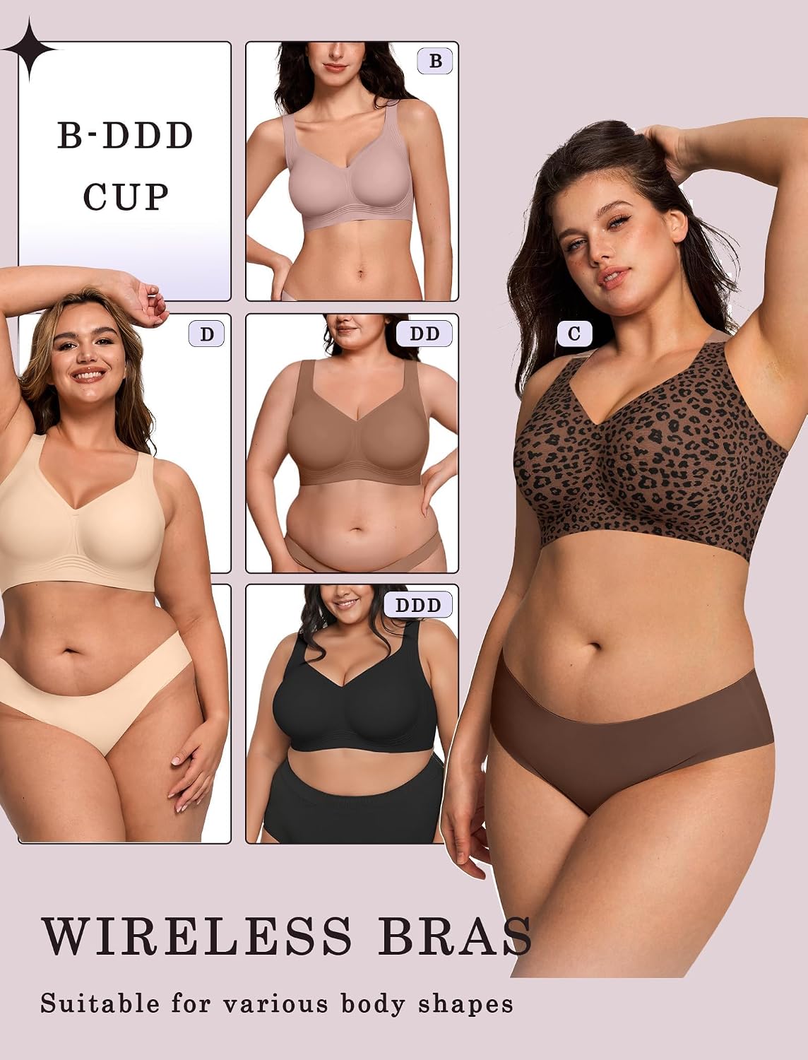 OEAK Wireless Gel Push-Up Bra Plus Size — image 5