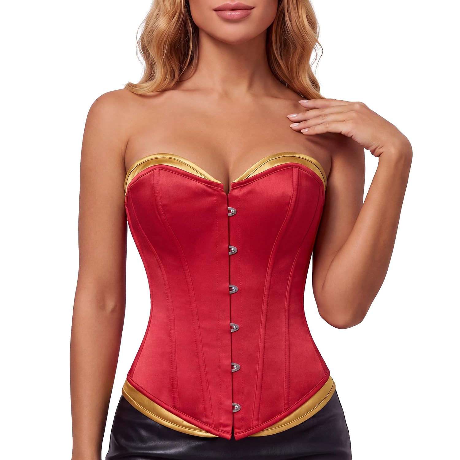 Zhitunemi Women's Satin Overbust Corset Top
