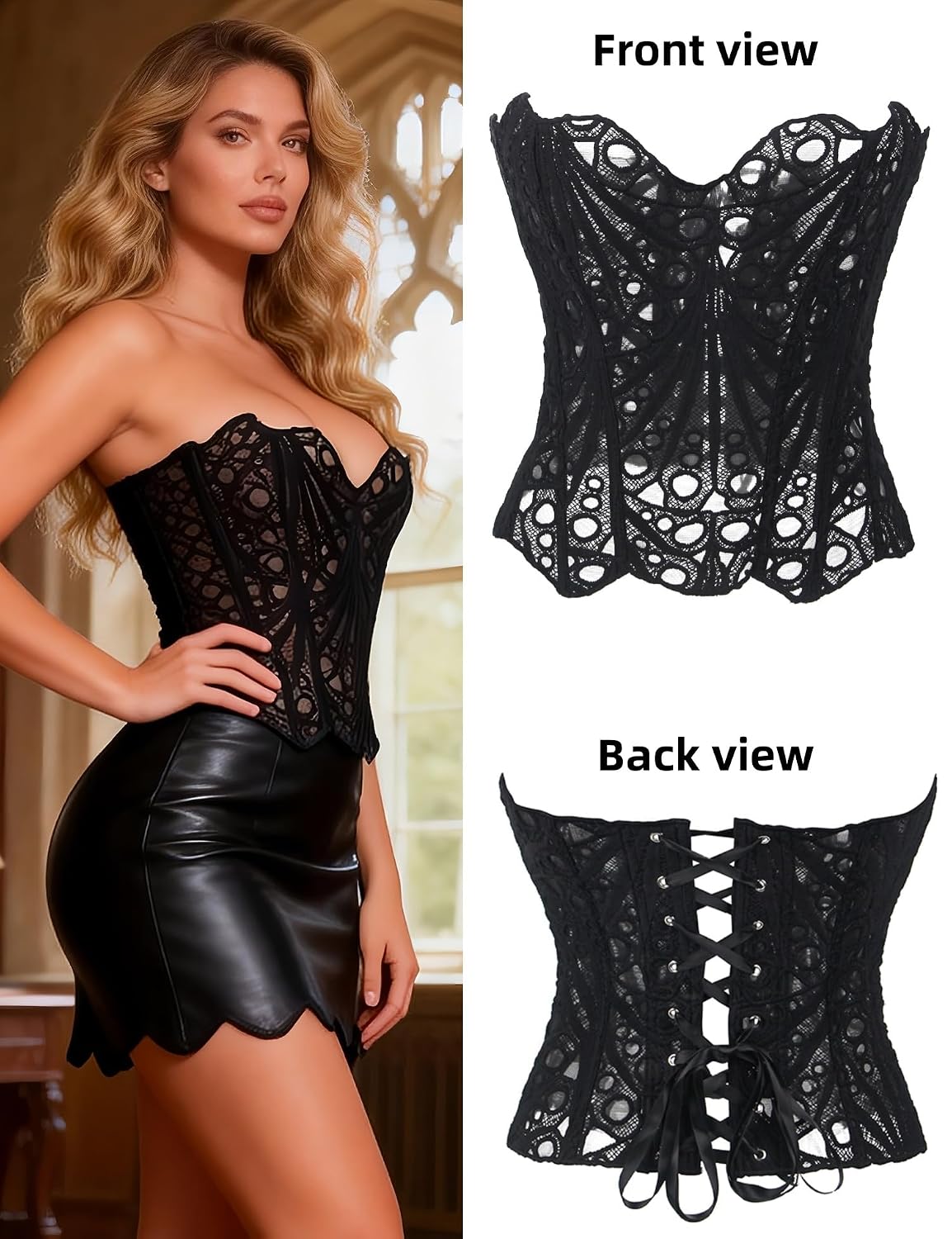 Comeondear Black Lace Bustier Corset Top — image 7