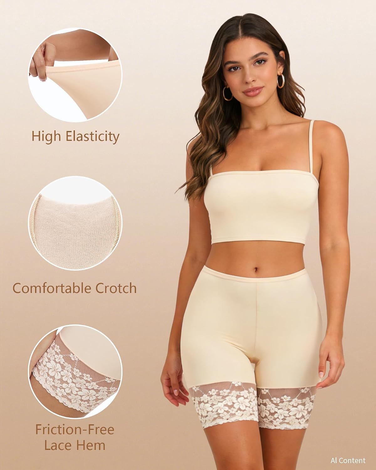 DailyCity Lace Slip Shorts for Women — image 5