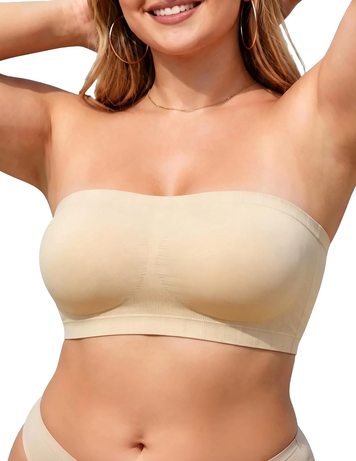 PoseFree Plus Size Wireless Strapless Push Up Bra