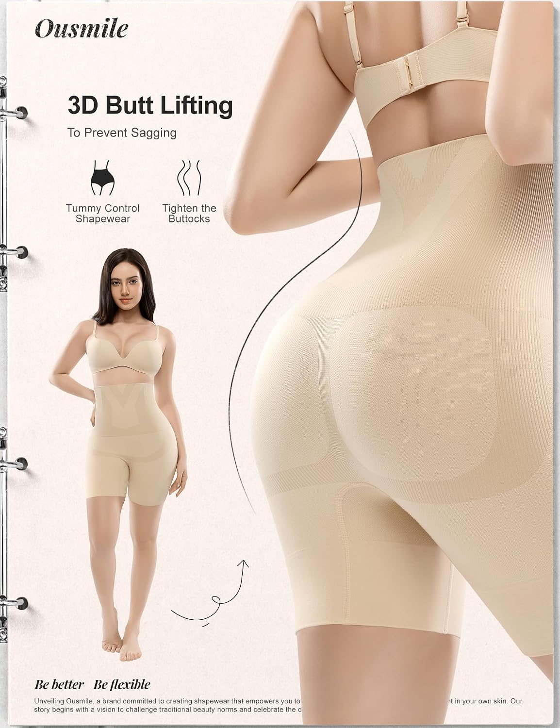 Ousmile High Waist Tummy Control Shapewear Shorts — image 3