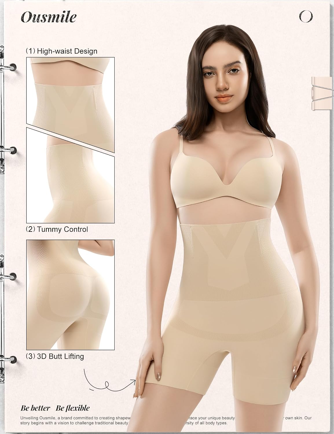 Ousmile High Waist Tummy Control Shapewear Shorts — image 2