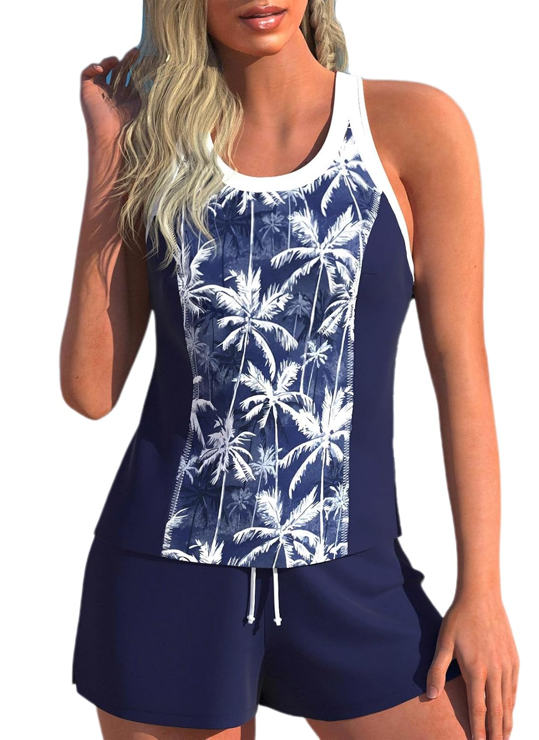 MODLILY Full Coverage Tankini with Shorts
