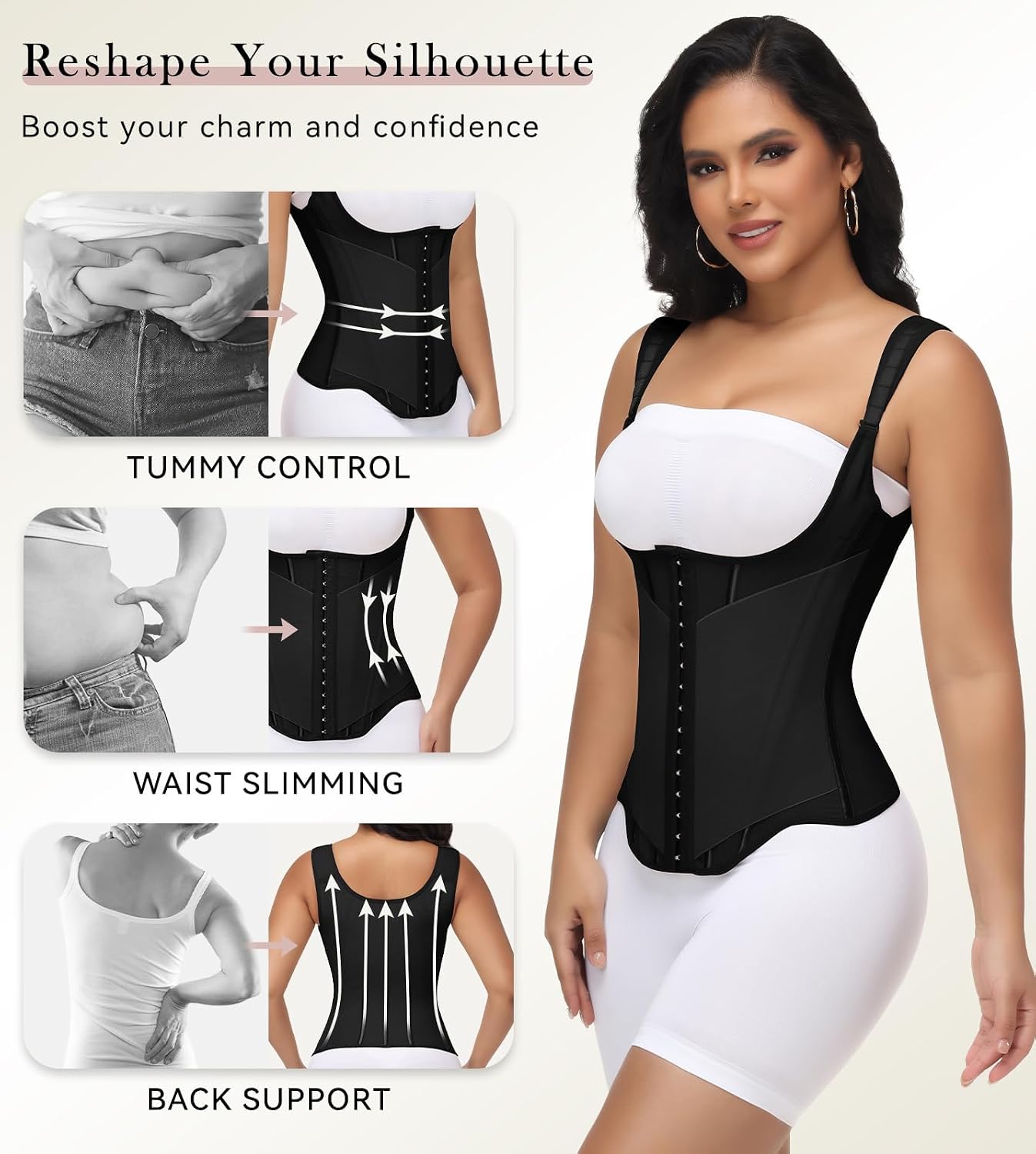 SHAPSHE Waist Trainer Vest with Steel Bones — image 2