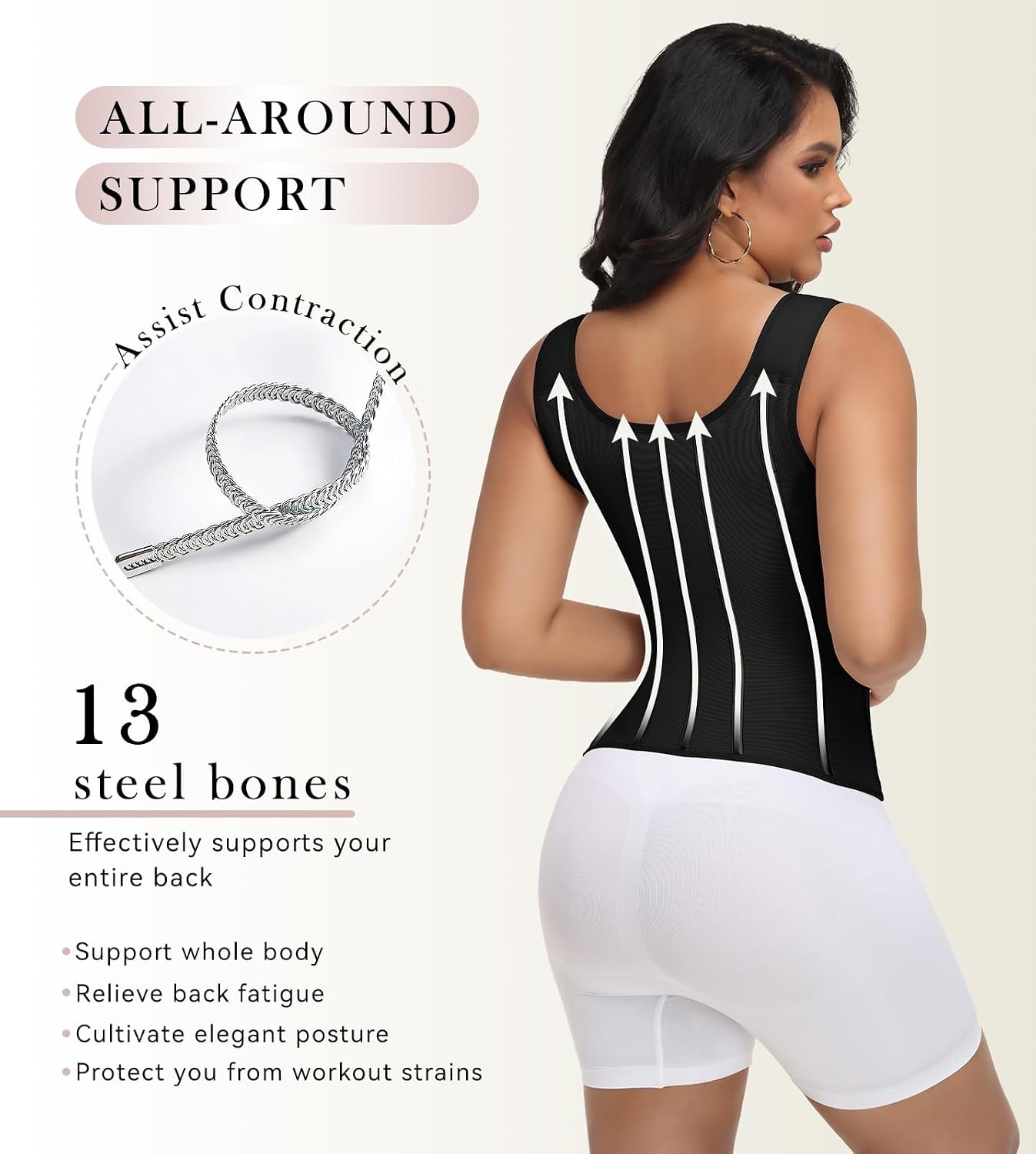 SHAPSHE Waist Trainer Vest with Steel Bones — image 4