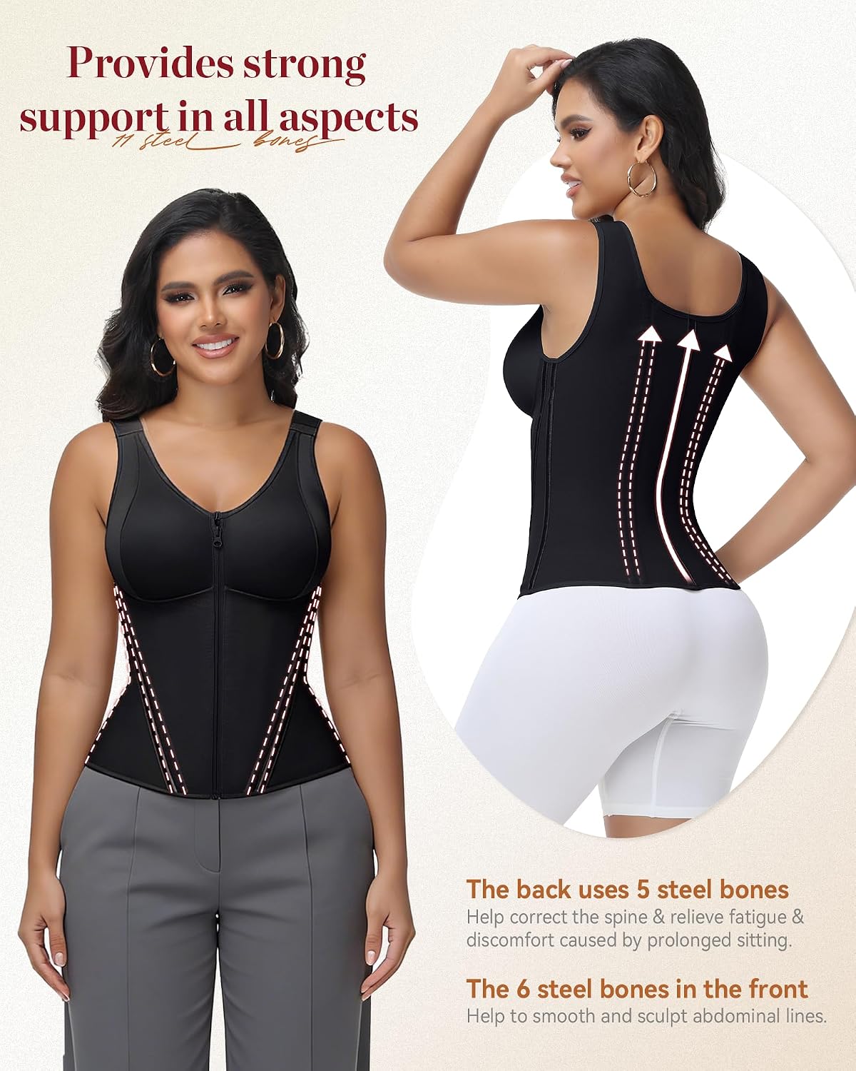 SHAPSHE Corset Waist Trainer with Bra Support — image 4