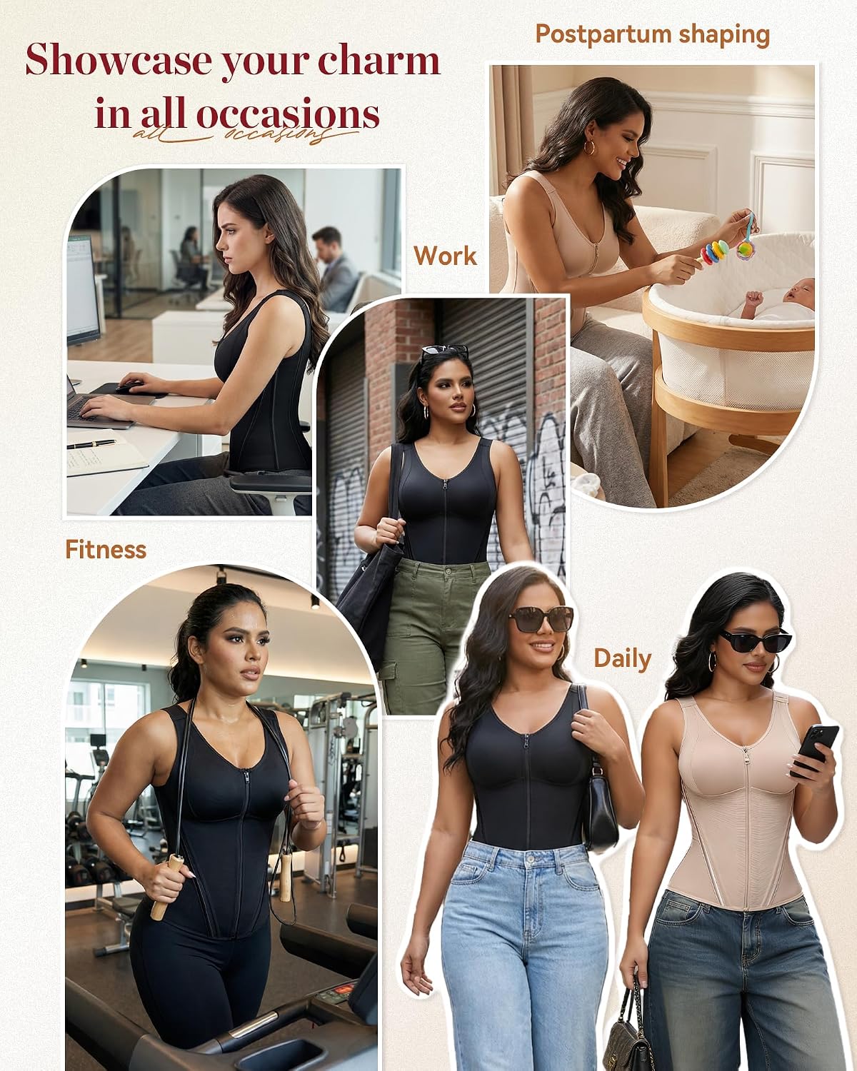 SHAPSHE Corset Waist Trainer with Bra Support — image 7