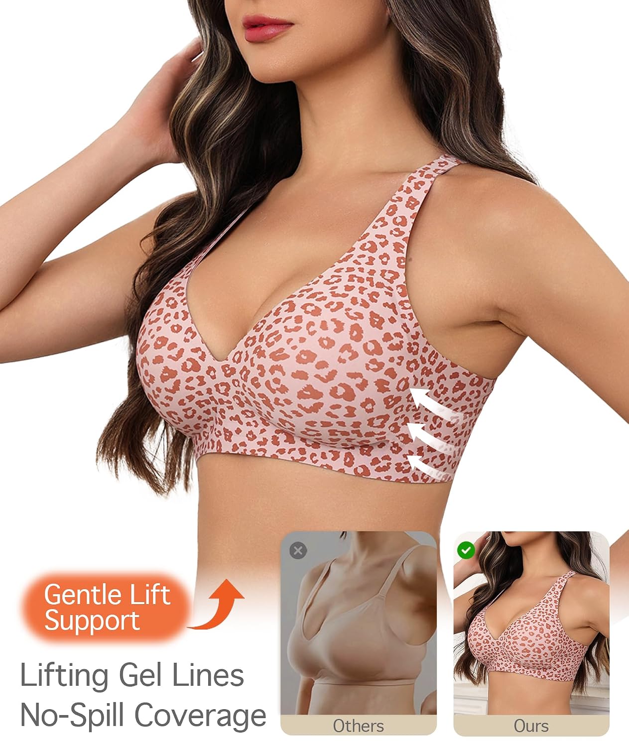 TUOZONE Deep V Wireless Push Up Bra — image 3