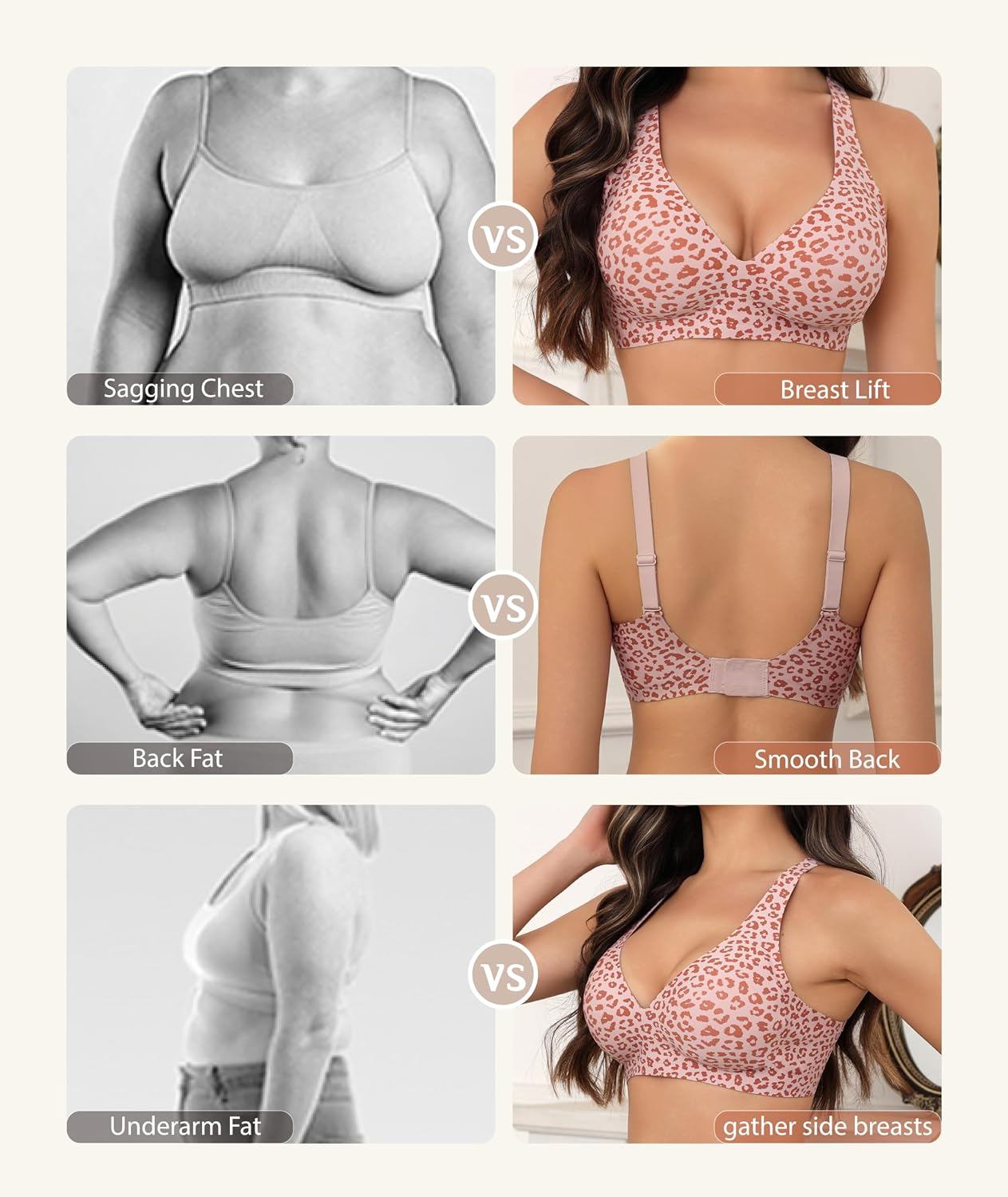 TUOZONE Deep V Wireless Push Up Bra — image 5