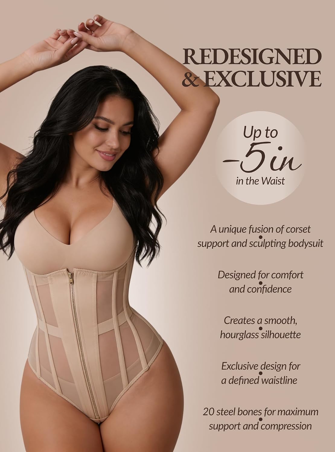 WS Waist Secrets Mesh Corset Waist Trainer — image 2