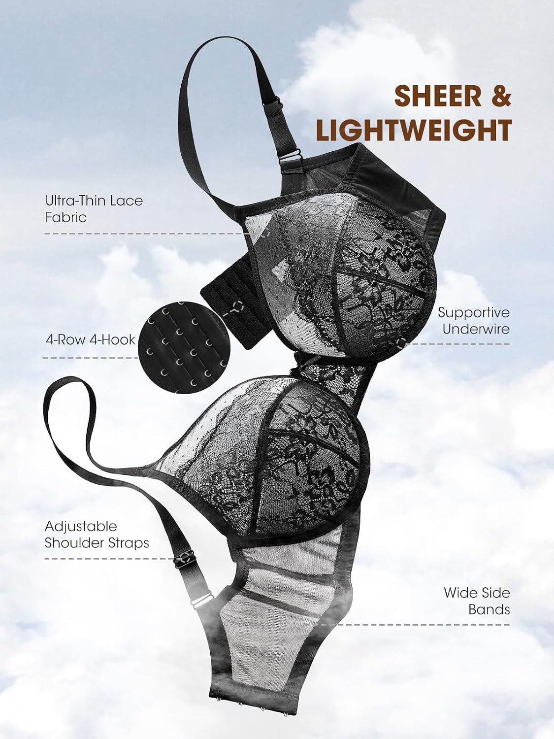 TTDREOEO Women's Full Coverage Minimizer Lace Bra — image 7