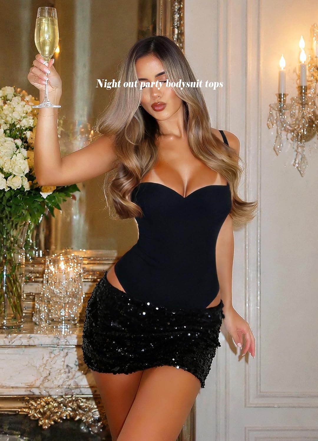 OZICERD Sweetheart Neck Cami Bodysuit with Built-In Bra — image 3