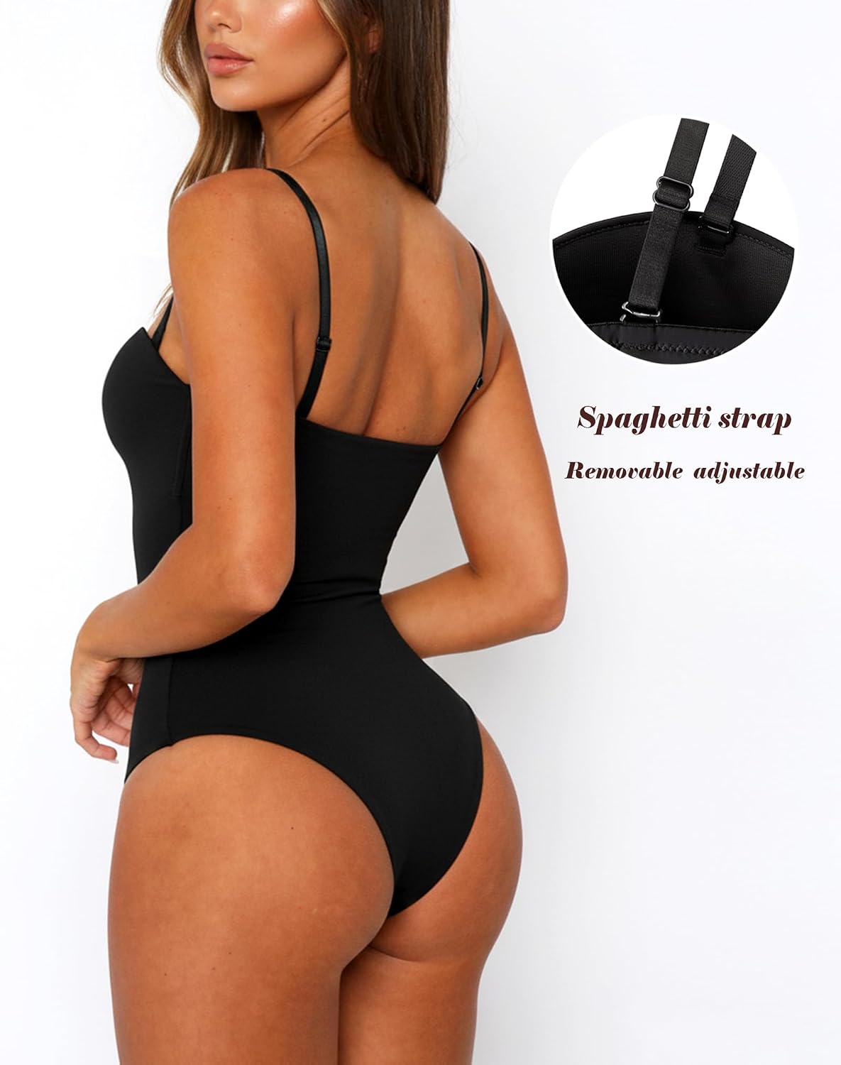 OZICERD Sweetheart Neck Cami Bodysuit with Built-In Bra — image 5