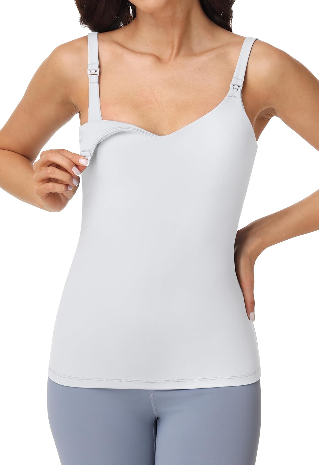 Foucome Nursing Tank Top with Built-in Bra