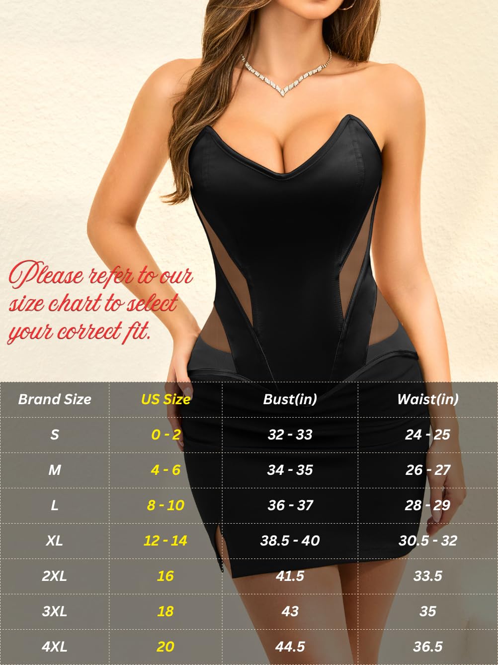 ChiaoLezhee Women's Satin Steel Boned Corset Bustier — image 6