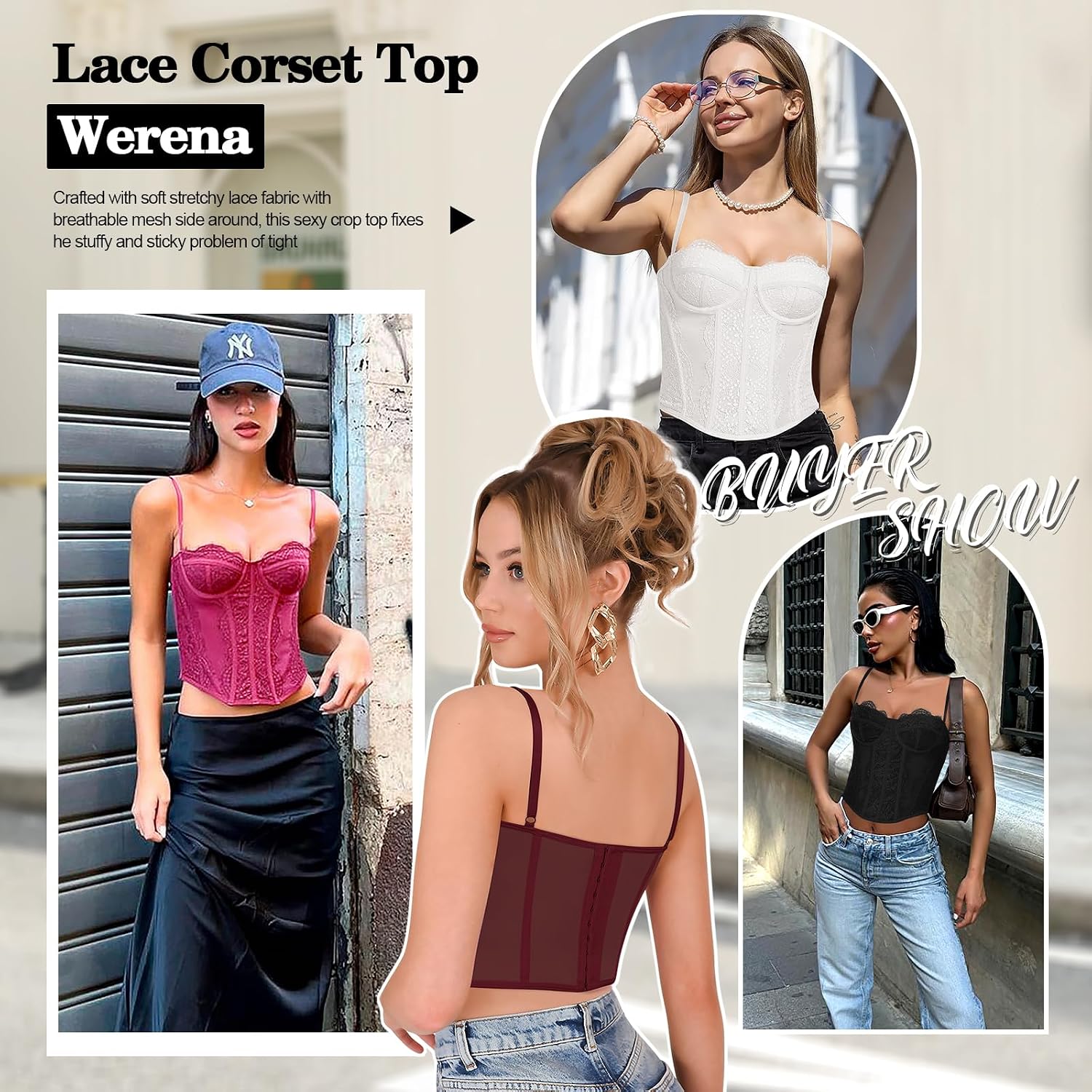 Werena Lace Bustier Corset Top for Women — image 6