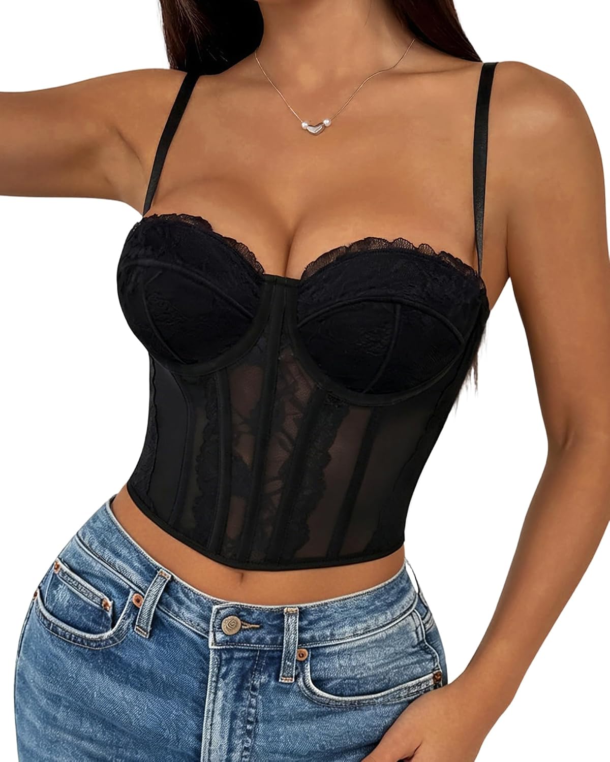 NJMRDNX Lace Bustier Corset Top
