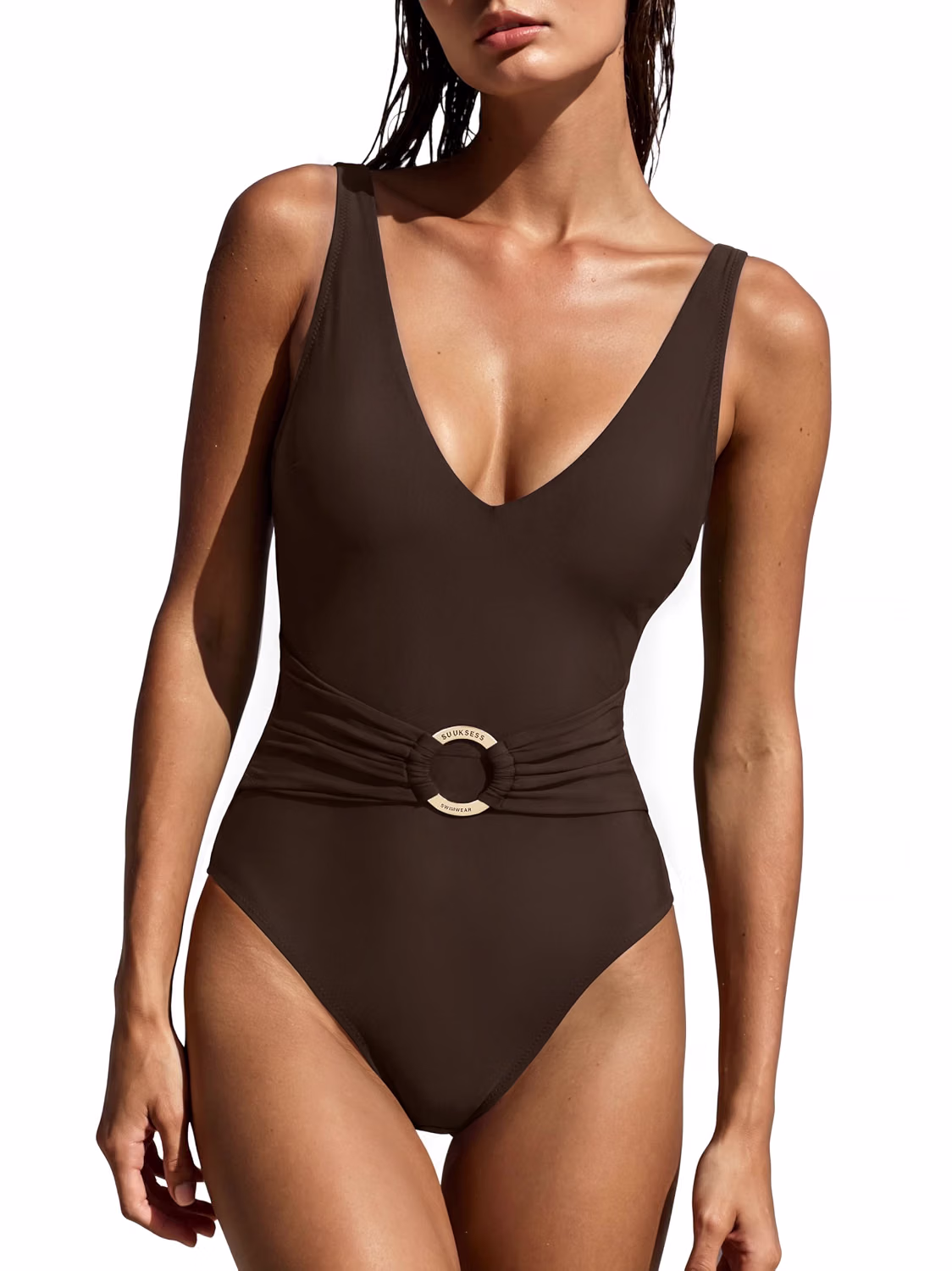 SUUKSESS Retro V-Neck Tummy Control Swimsuit — image 12