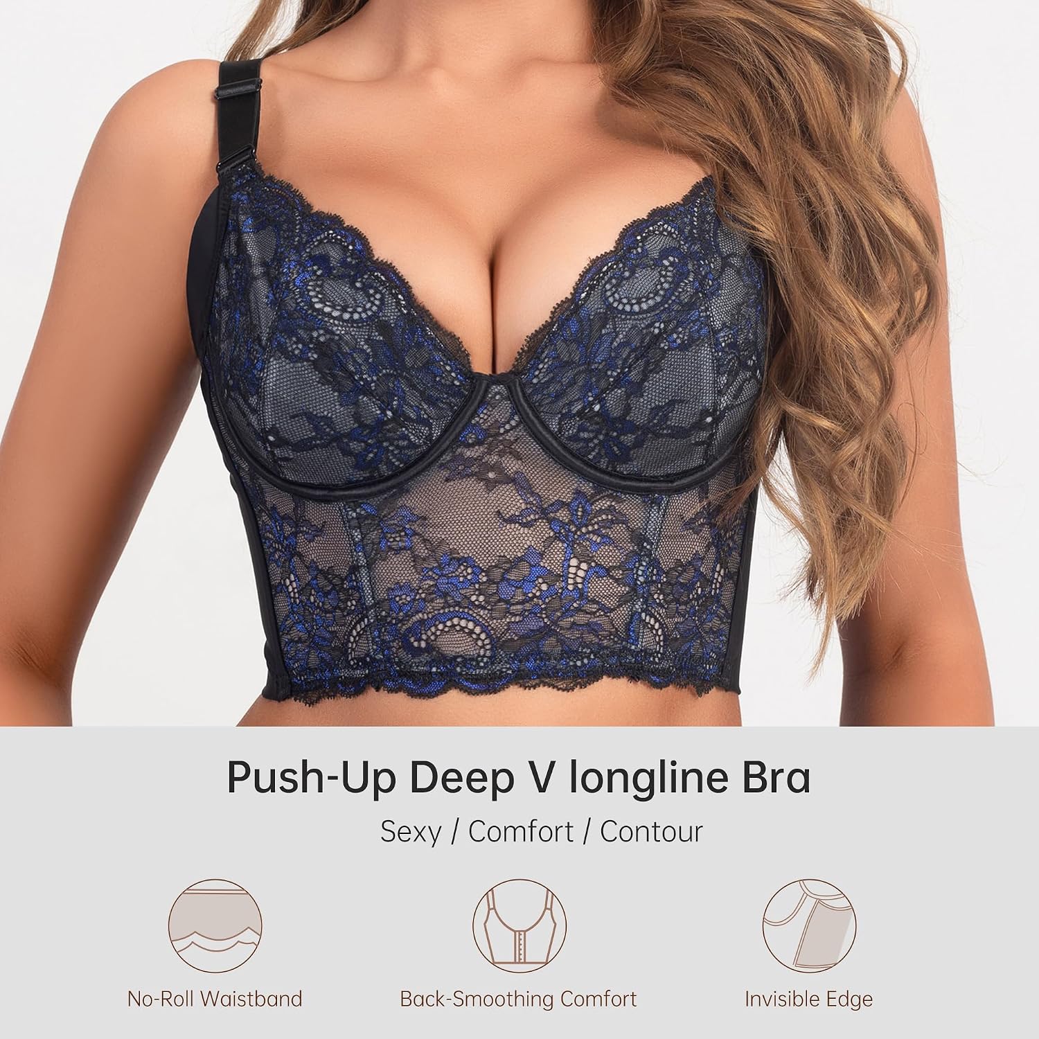 QOU Push-Up Deep V Longline Bra — image 5