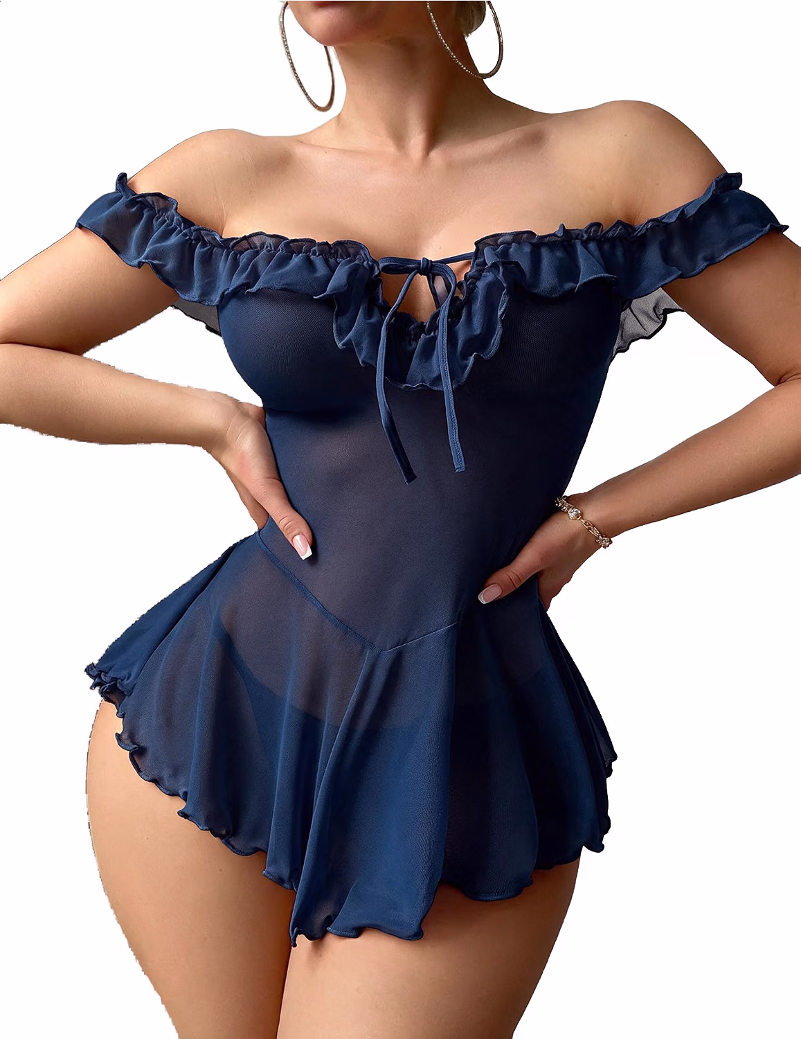 Avidlove Sheer Babydoll Ruffle Chemise — image 9
