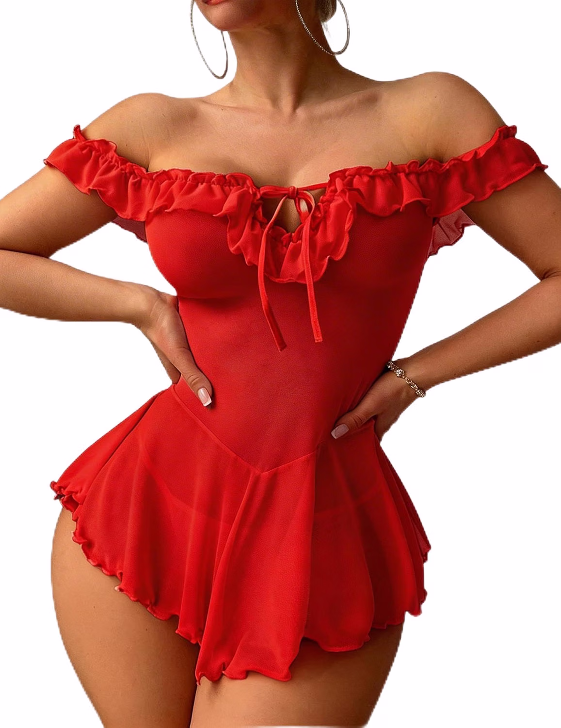 Avidlove Sheer Babydoll Ruffle Chemise — image 12