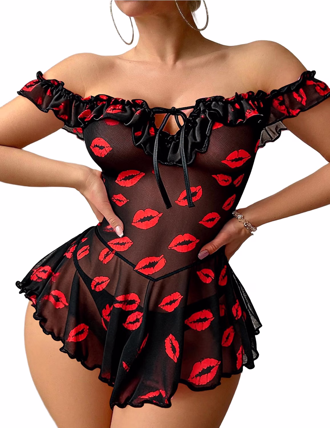 Avidlove Sheer Ruffle Babydoll Chemise — image 11