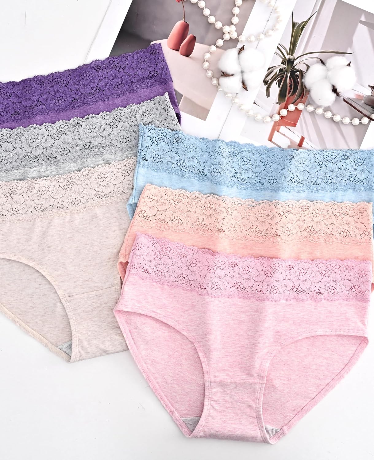 Sunm Boutique Lace Waistband Cotton Bikini Panties — image 7