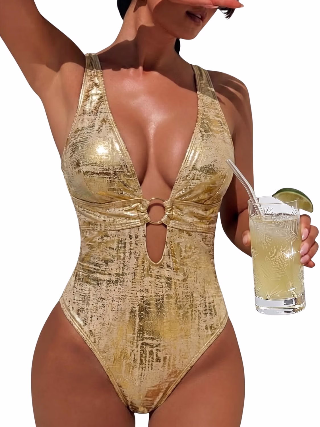 QGIUG High Cut Cheeky One Piece Swimsuit