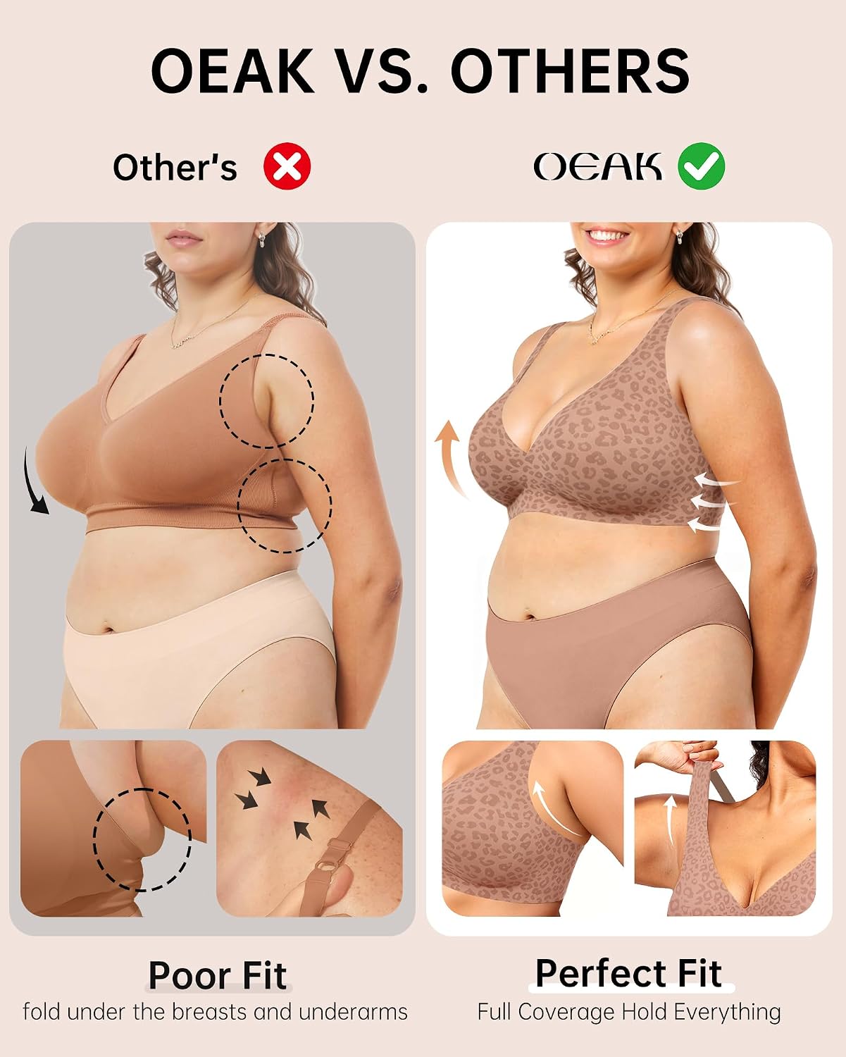 OEAK Women's Wireless Deep V Bralette — image 4