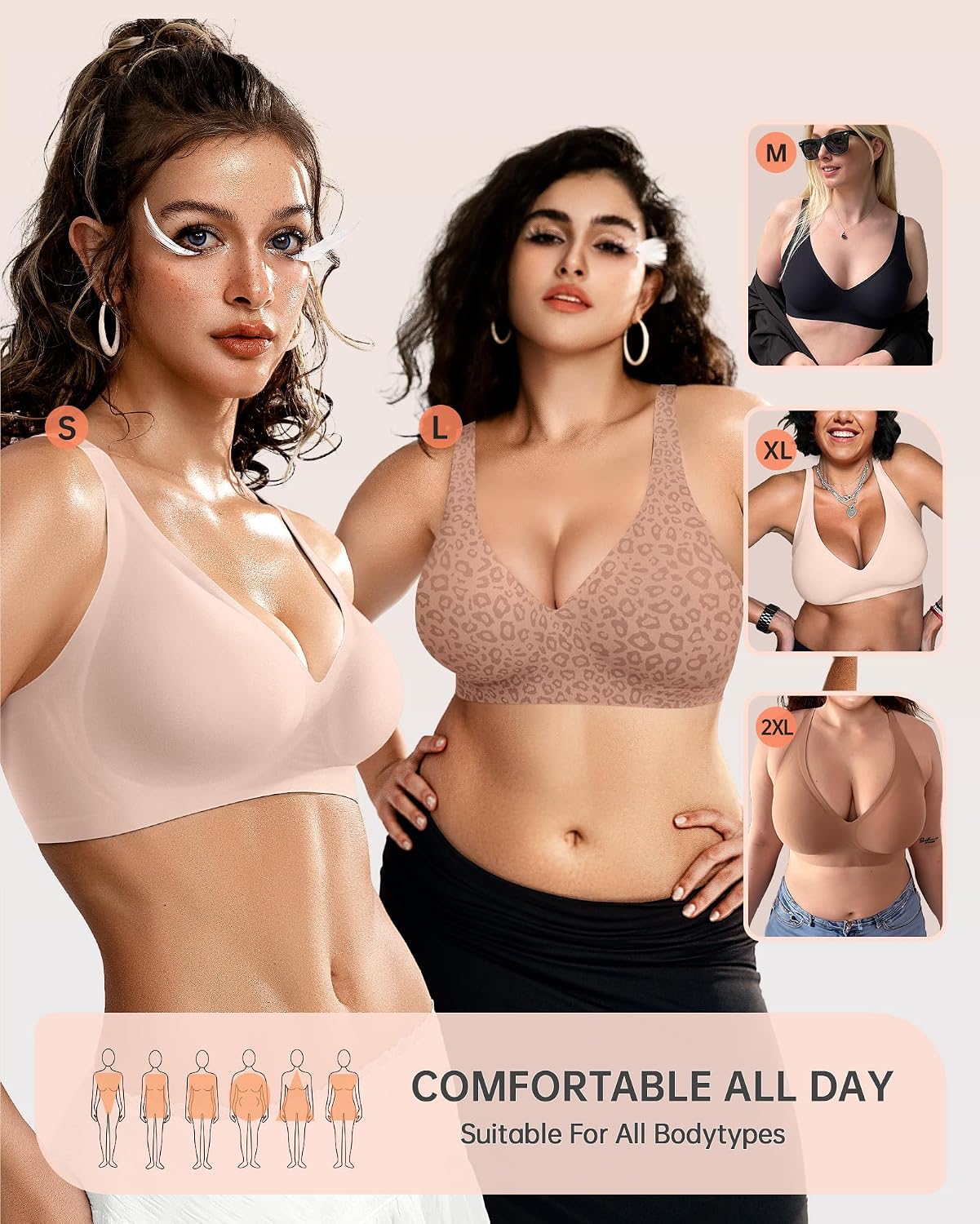 OEAK Women's Wireless Deep V Bralette — image 5