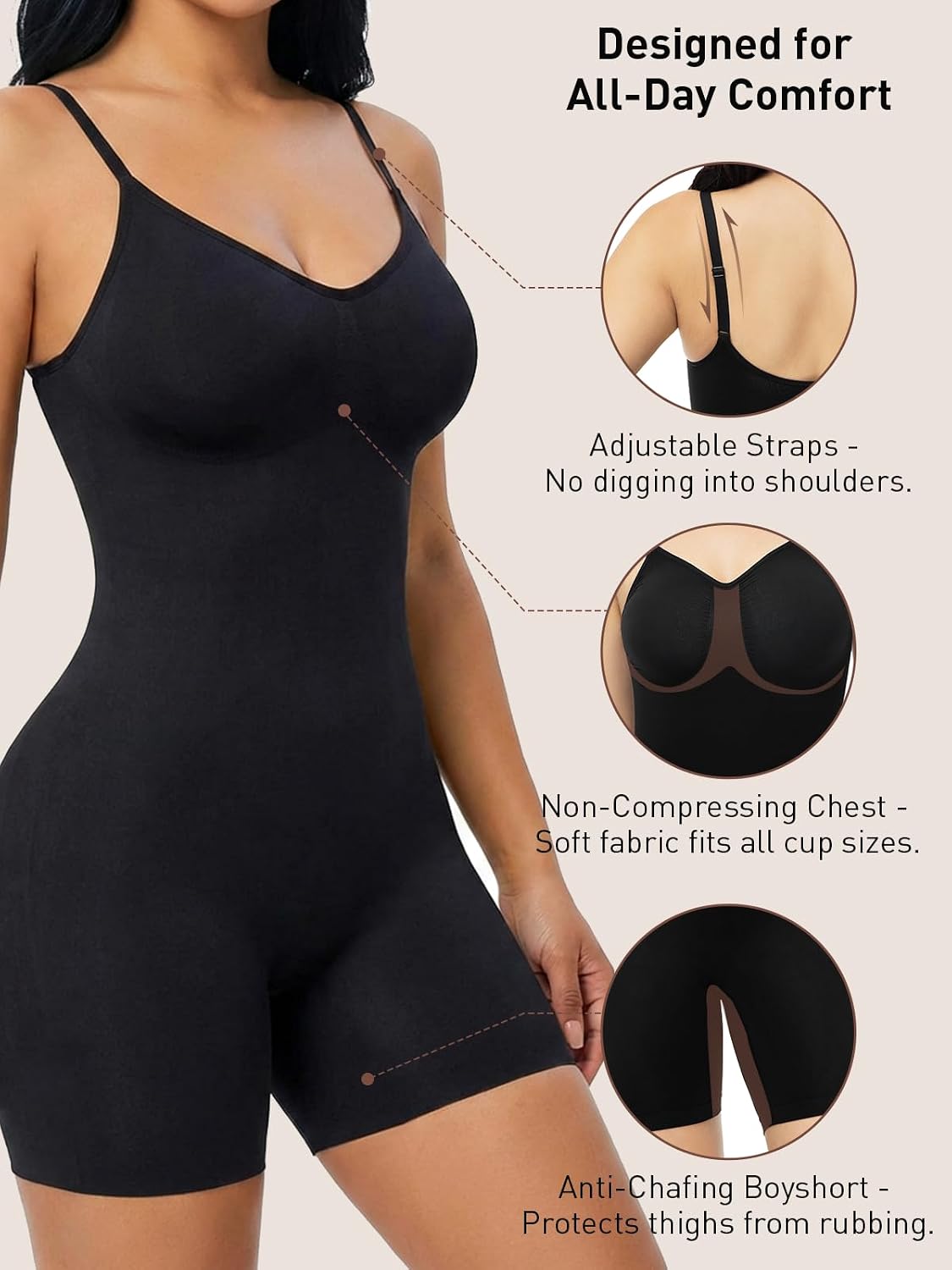 ATTLADY Seamless Tummy Control Shapewear Bodysuit — image 2