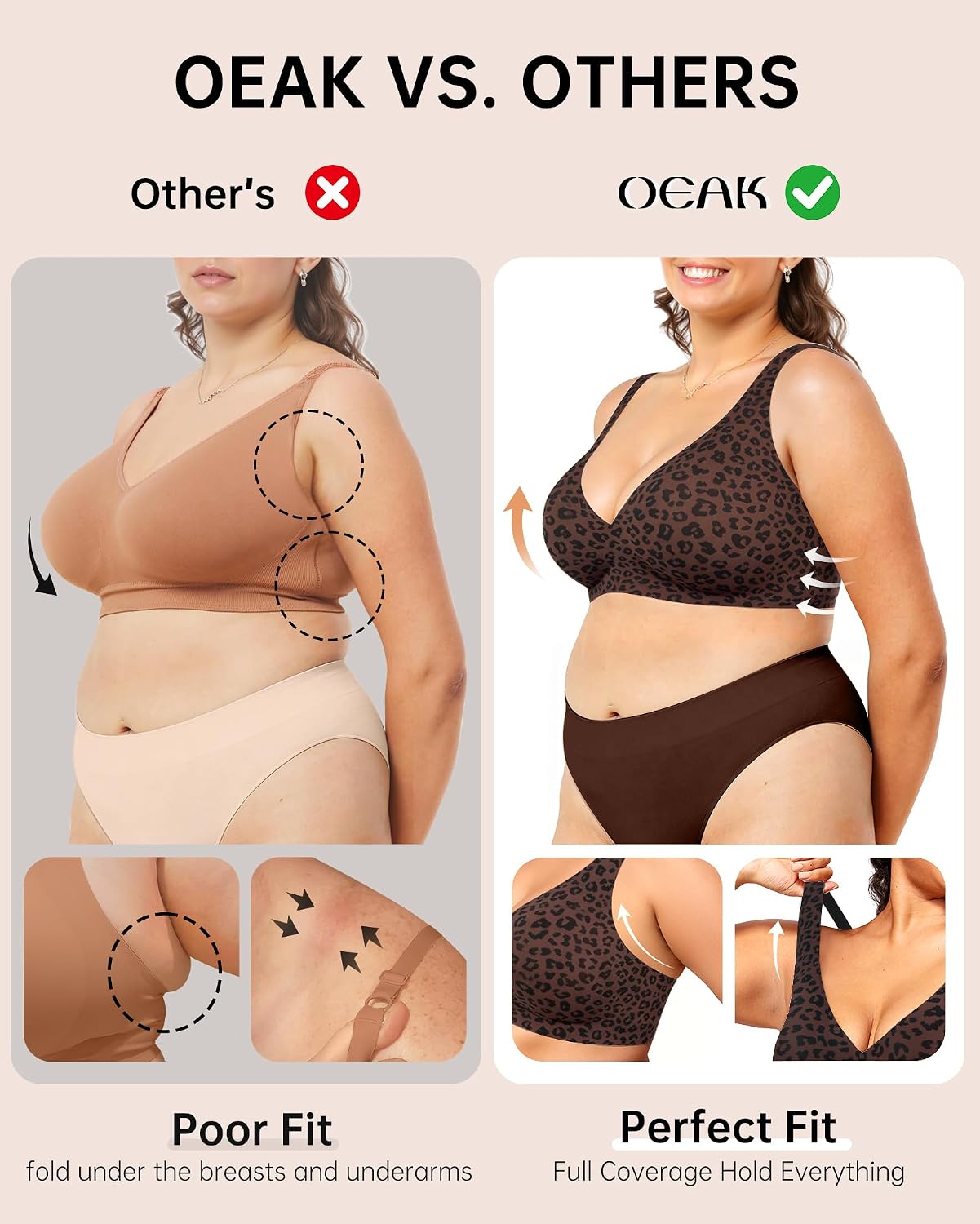 OEAK Women's Wireless Deep V Bralette — image 4