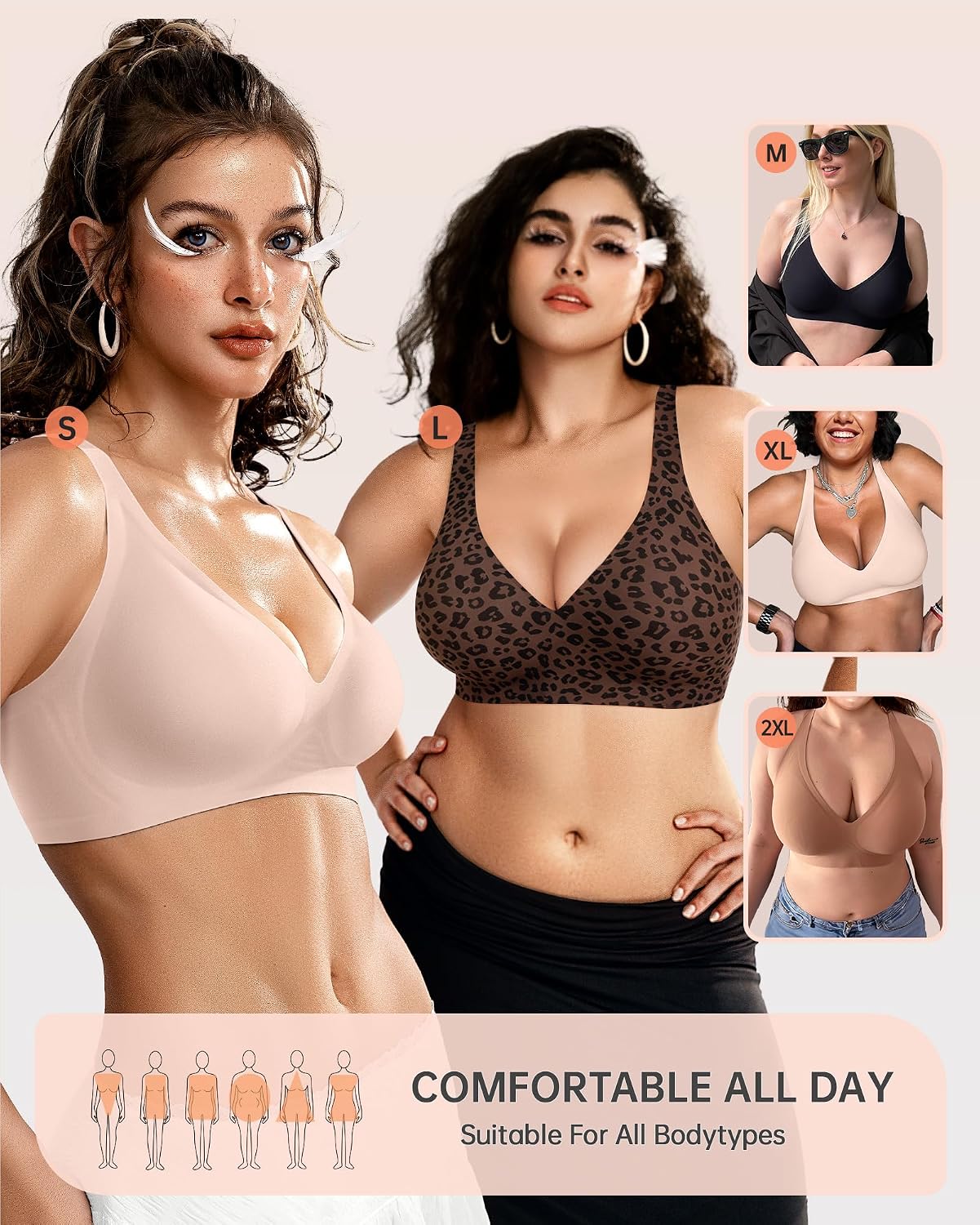 OEAK Women's Wireless Deep V Bralette — image 5