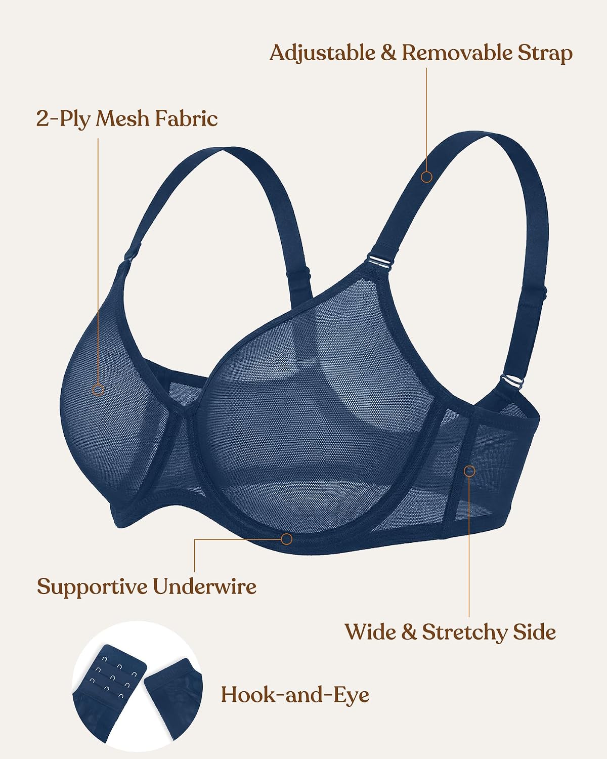 HSIA Minimizer Bra Full Coverage Underwire — image 4