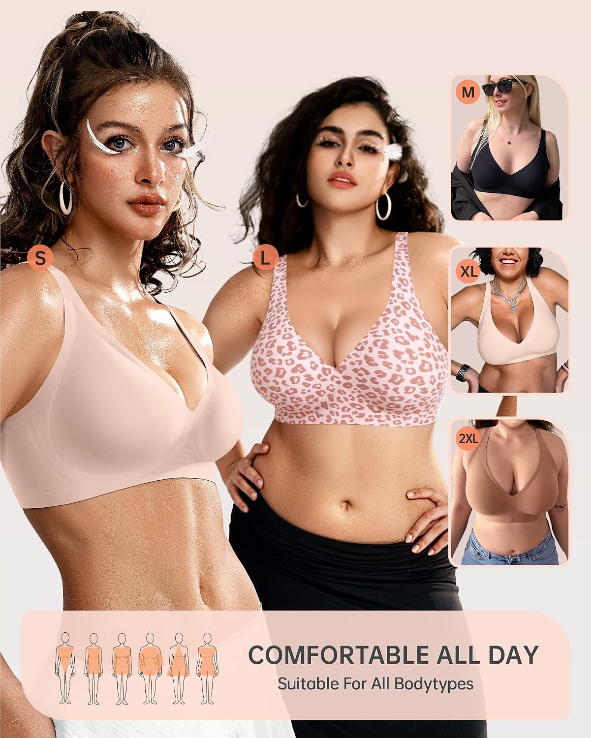 OEAK Deep V Seamless Gel Push-Up Bralette — image 5
