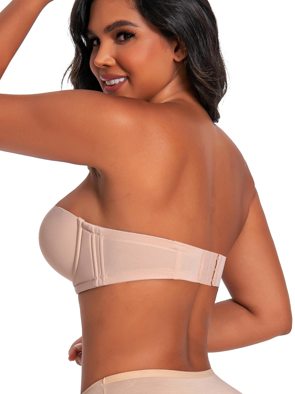Dvpol Plus Size Strapless Push Up Bra Beige — image 2