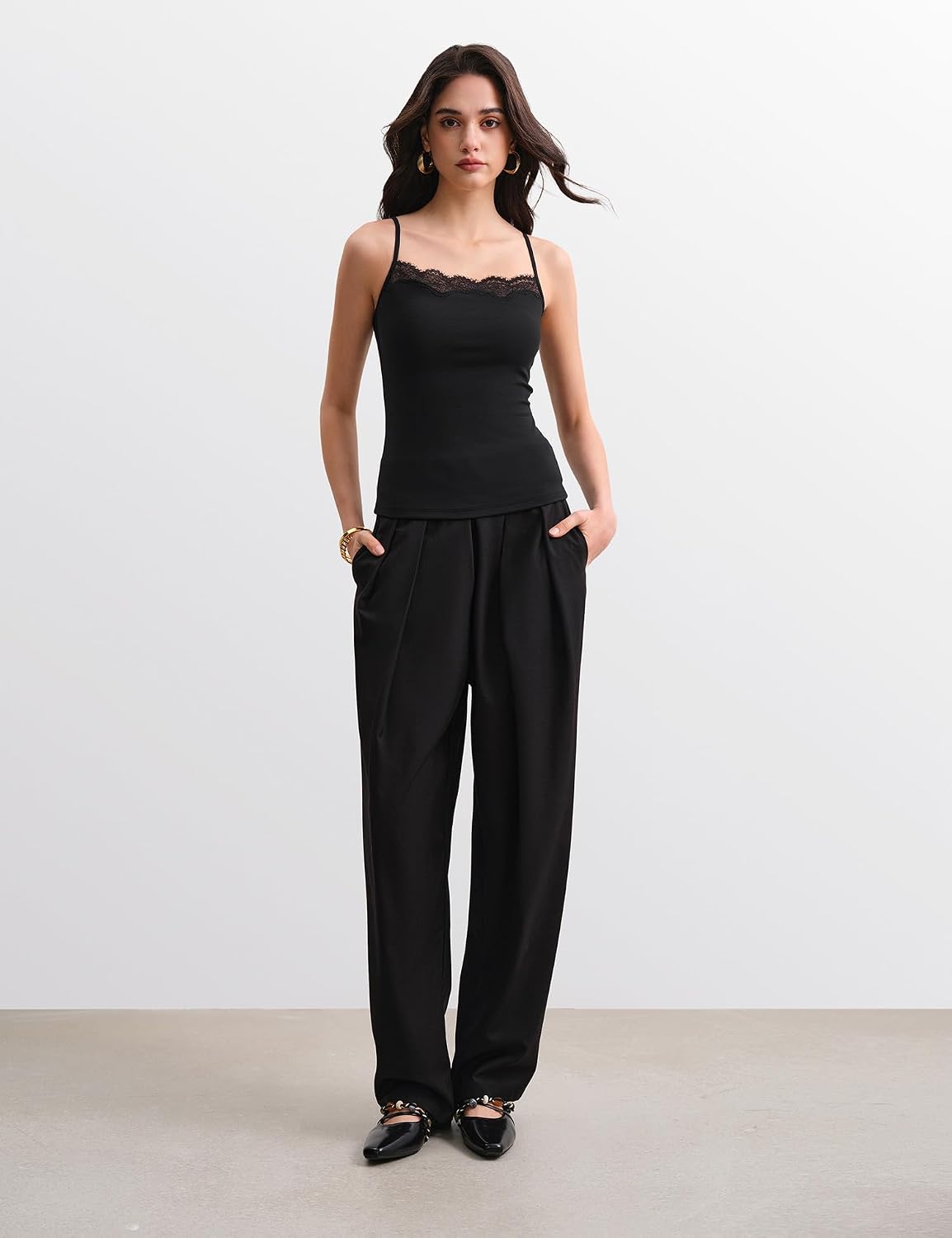 C202 Women's Lace Camisole with Built-in Bra — image 6