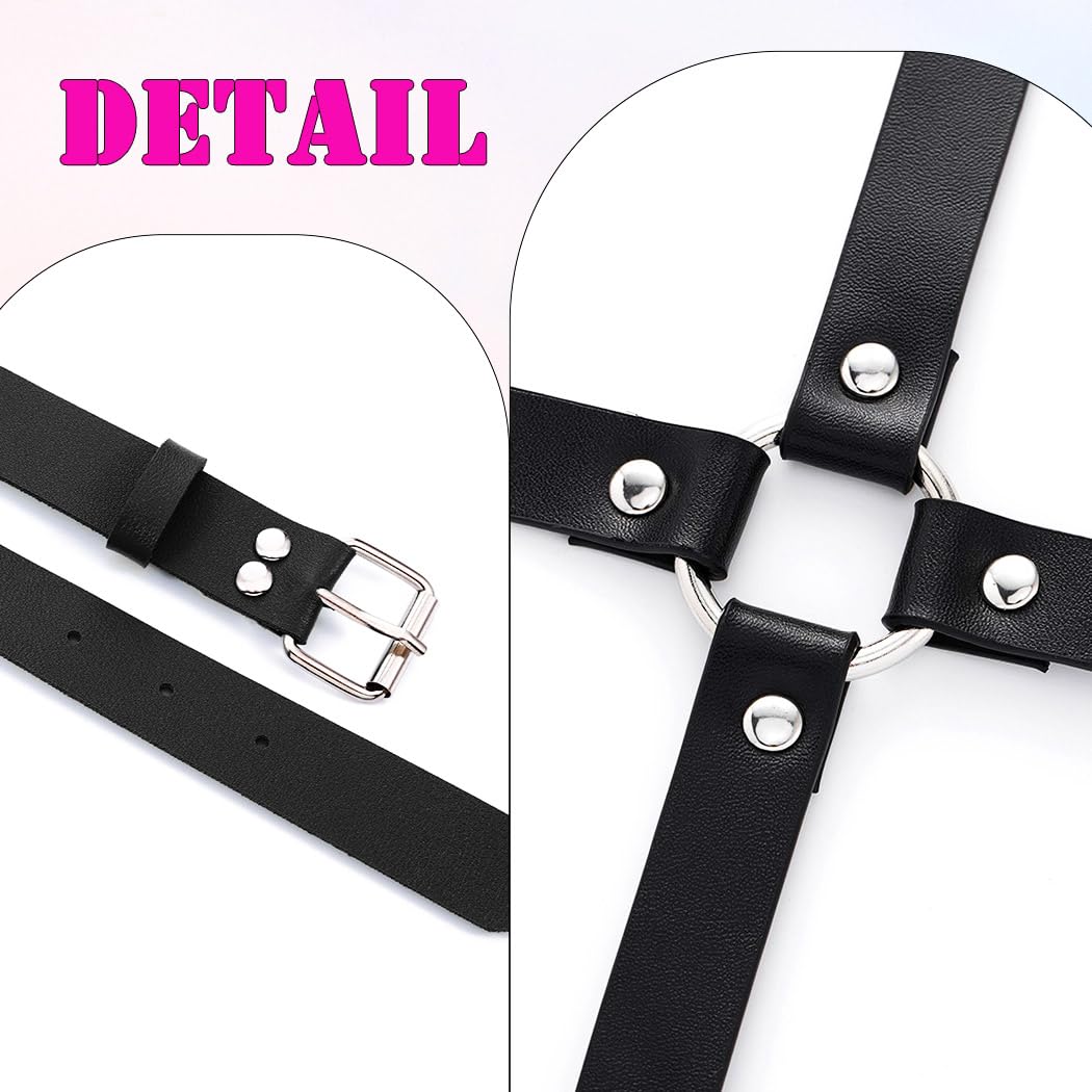 REETAN Black Leather Thigh Harness Garter Belt — image 4