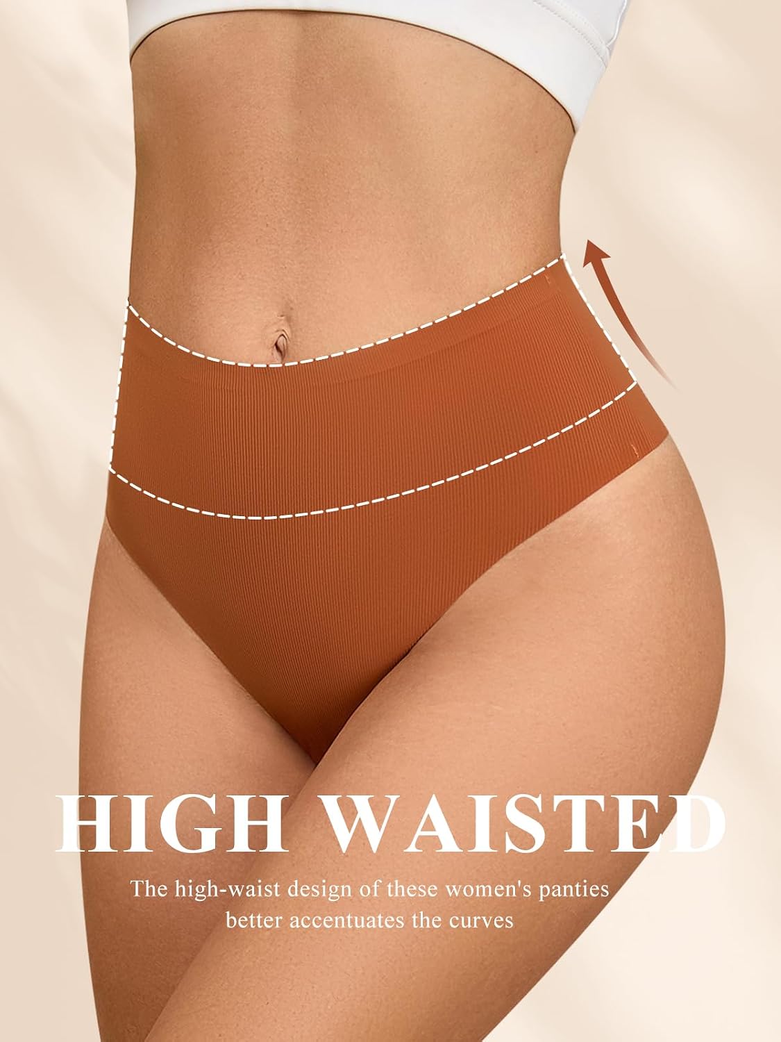 Tichers Seamless High Waisted Thongs 6-Pack — image 2