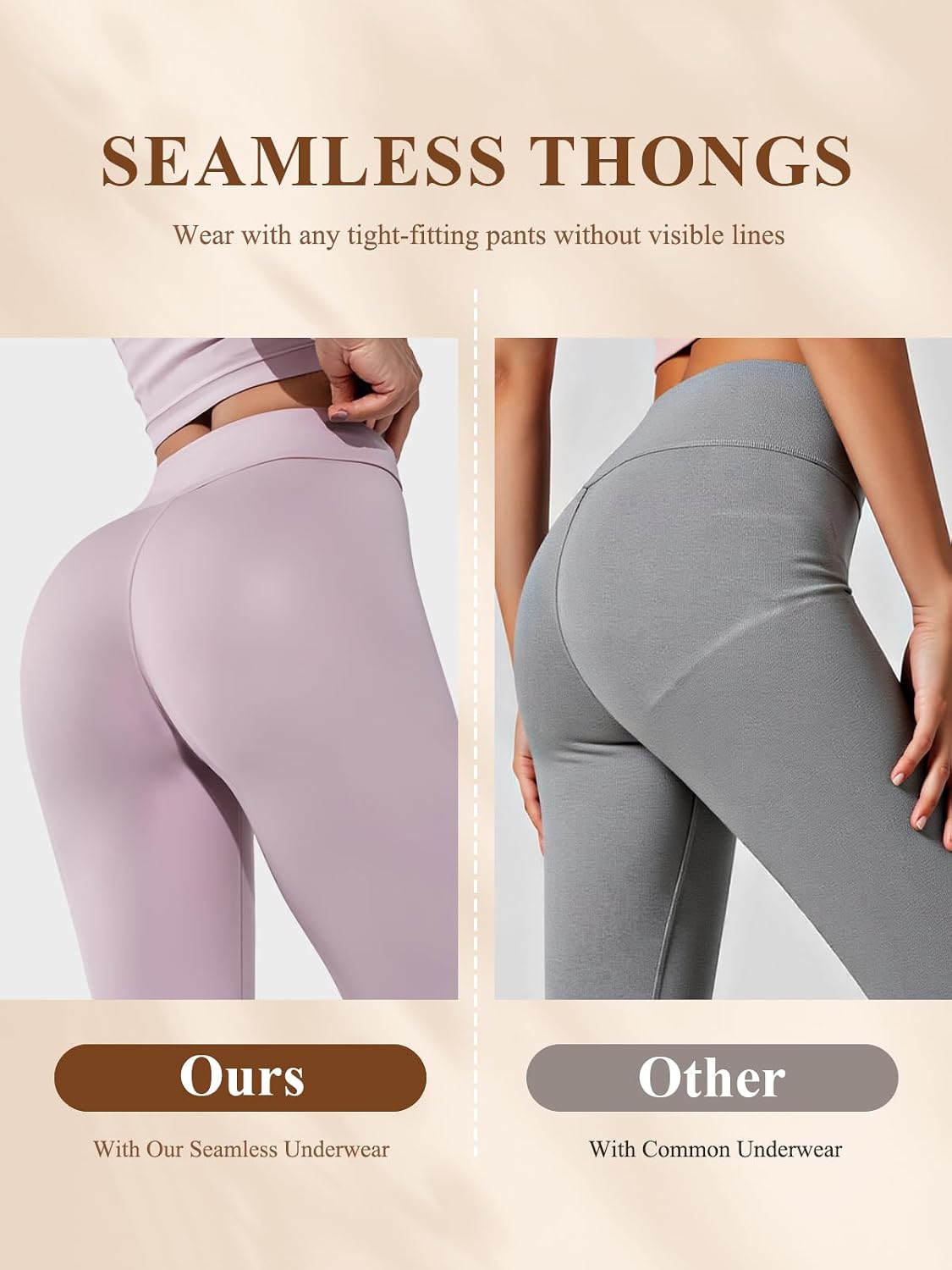 Tichers Seamless High Waisted Thongs 6-Pack — image 3