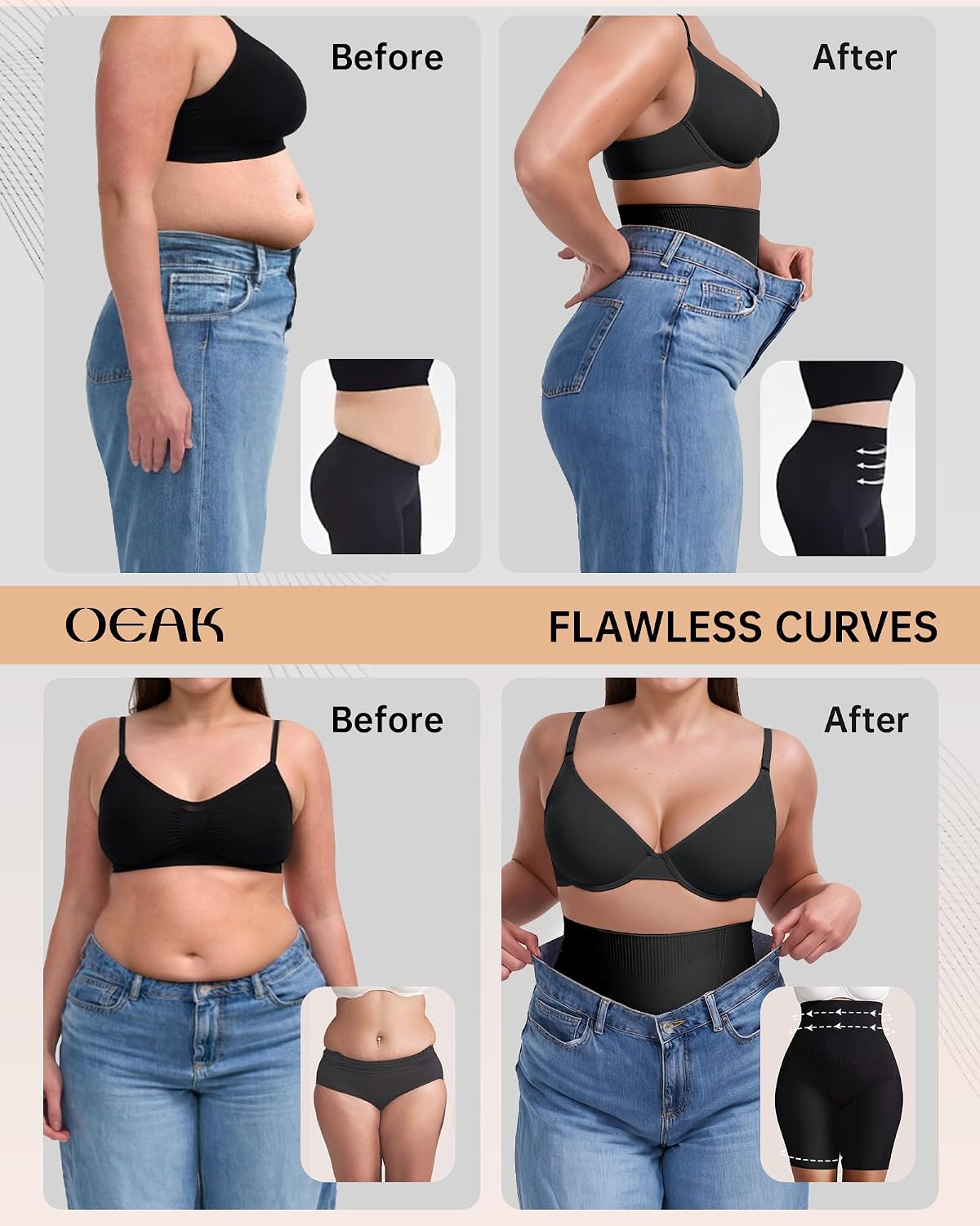 OEAK High Waisted Tummy Control Shapewear Shorts — image 4