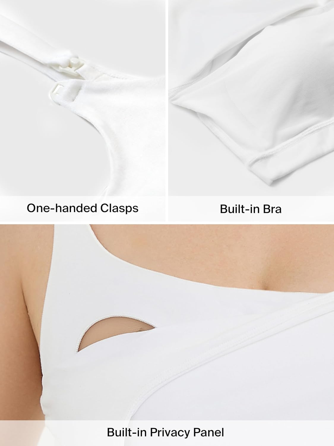 Ecavus Women's Nursing Tank Top with Built-in Bra — image 6