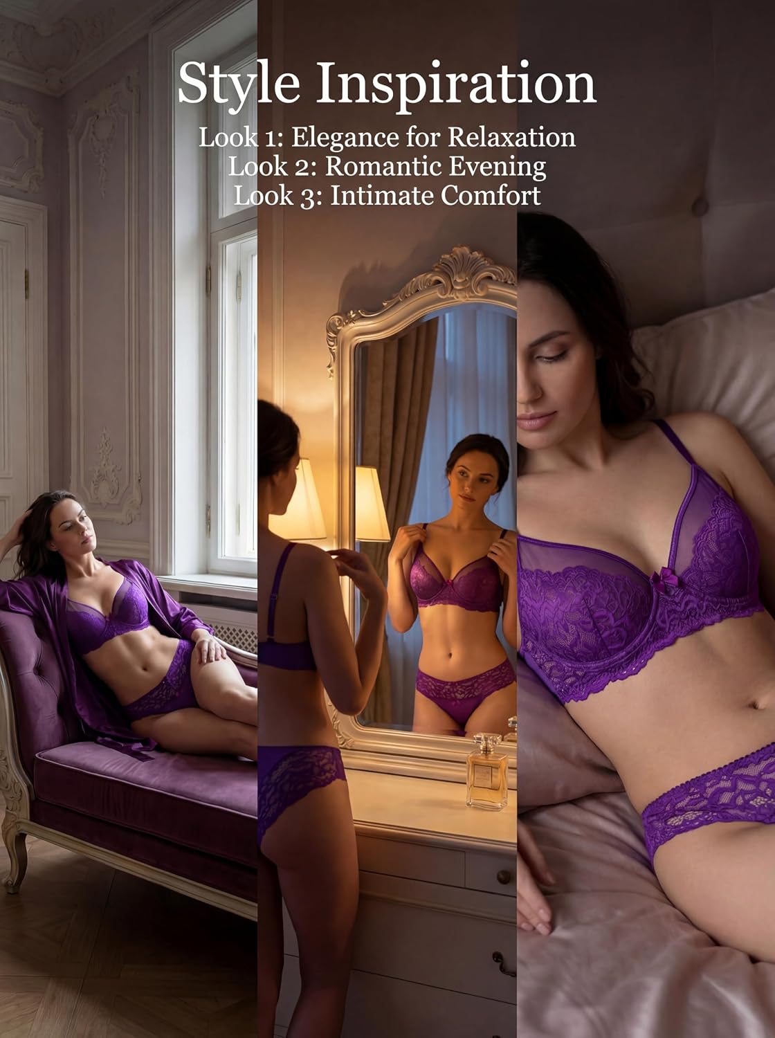 Nelibei Women's Lace Bra and Panty Set — image 7